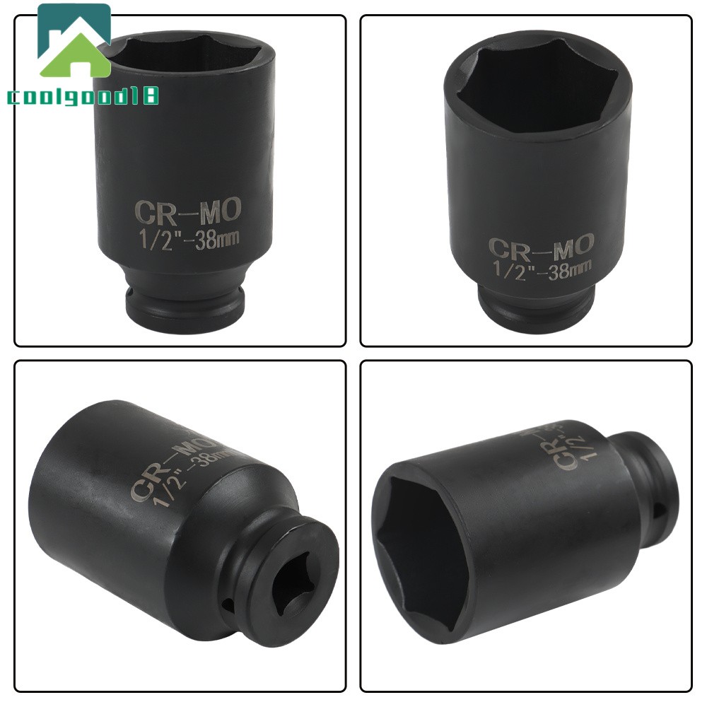9Pcs 1/2″ Drive Metric Axle Hub Nut Socket Deep Impact Socket Tool Kit 29-38mm