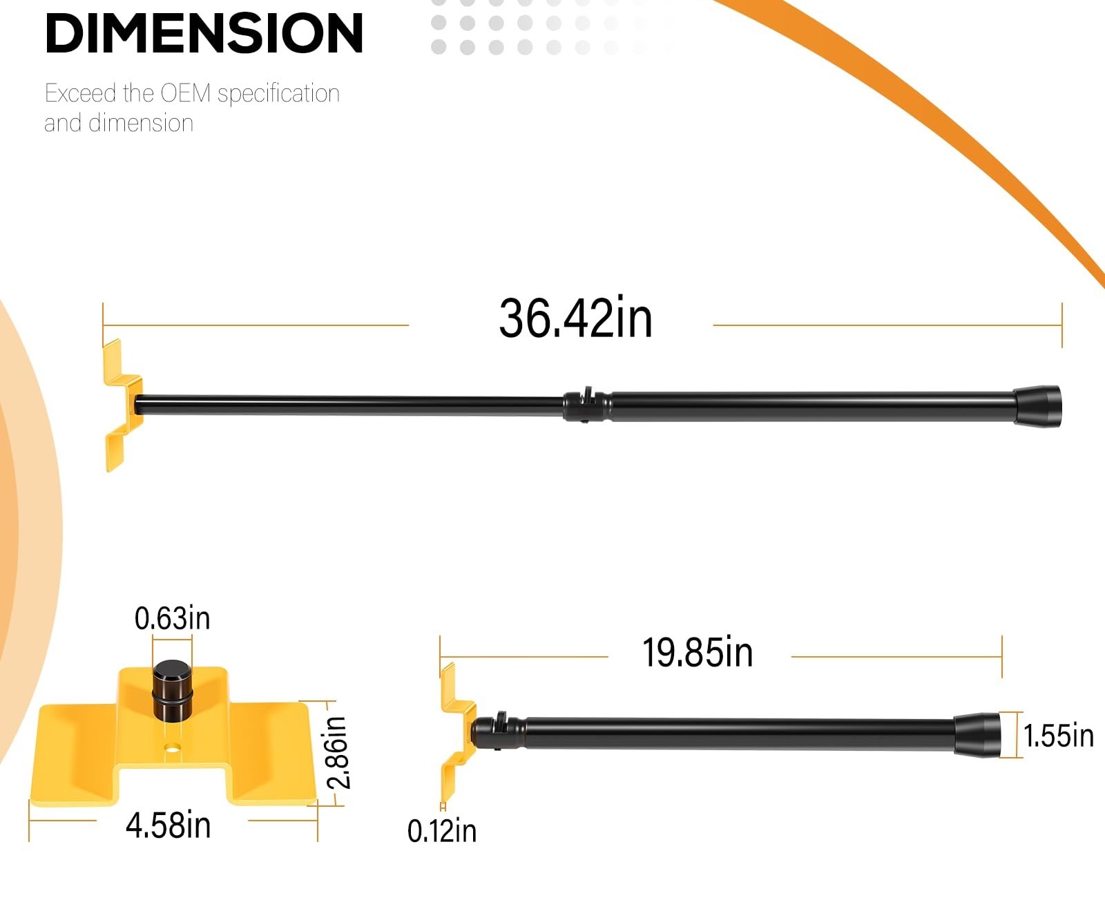 21520 Truck Brake Pedal Depressor Tool Extends from 18-1/2″ to 34-1/2″ for Truck