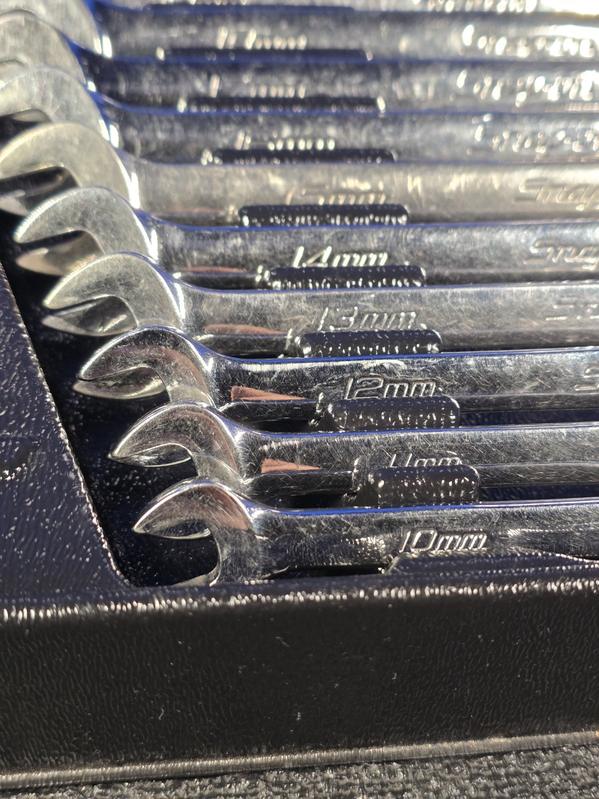 Snap-on OEXM710B 10mm-19mm 10-Piece Flank Drive Chrome Combination Wrench Set