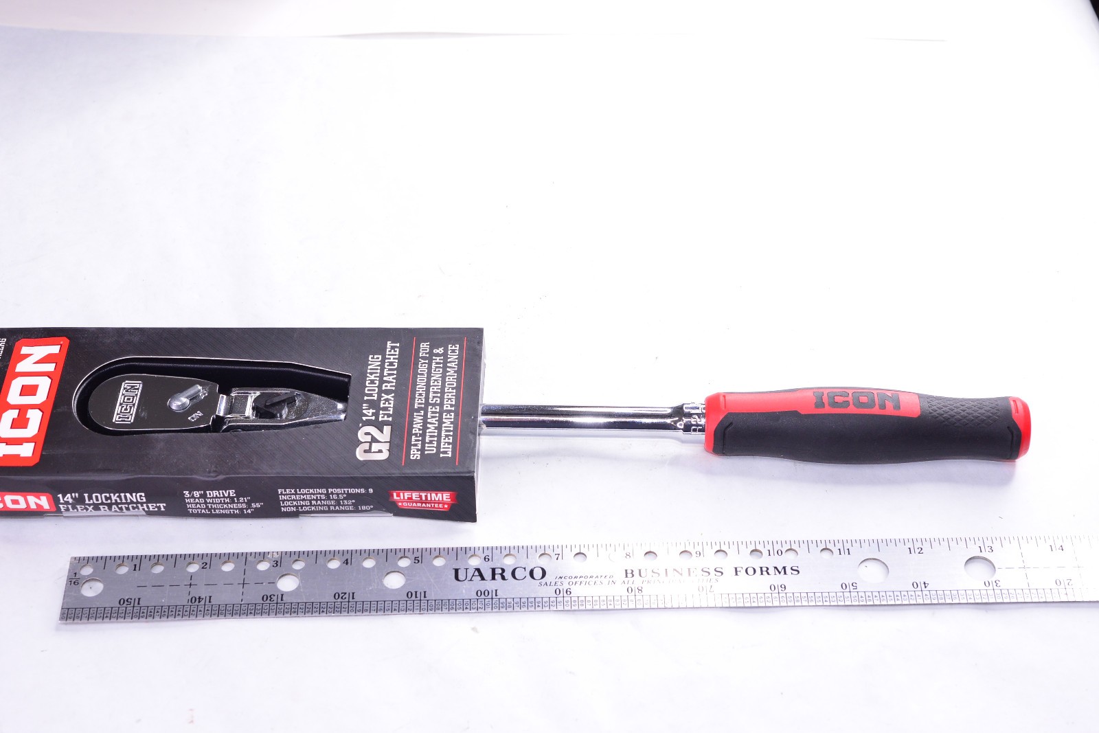 ICON R2LKG 3/8 INCH DRIVE G2 (GEN 2) 14 INCH LOCKING FLEX HEAD RATCHET