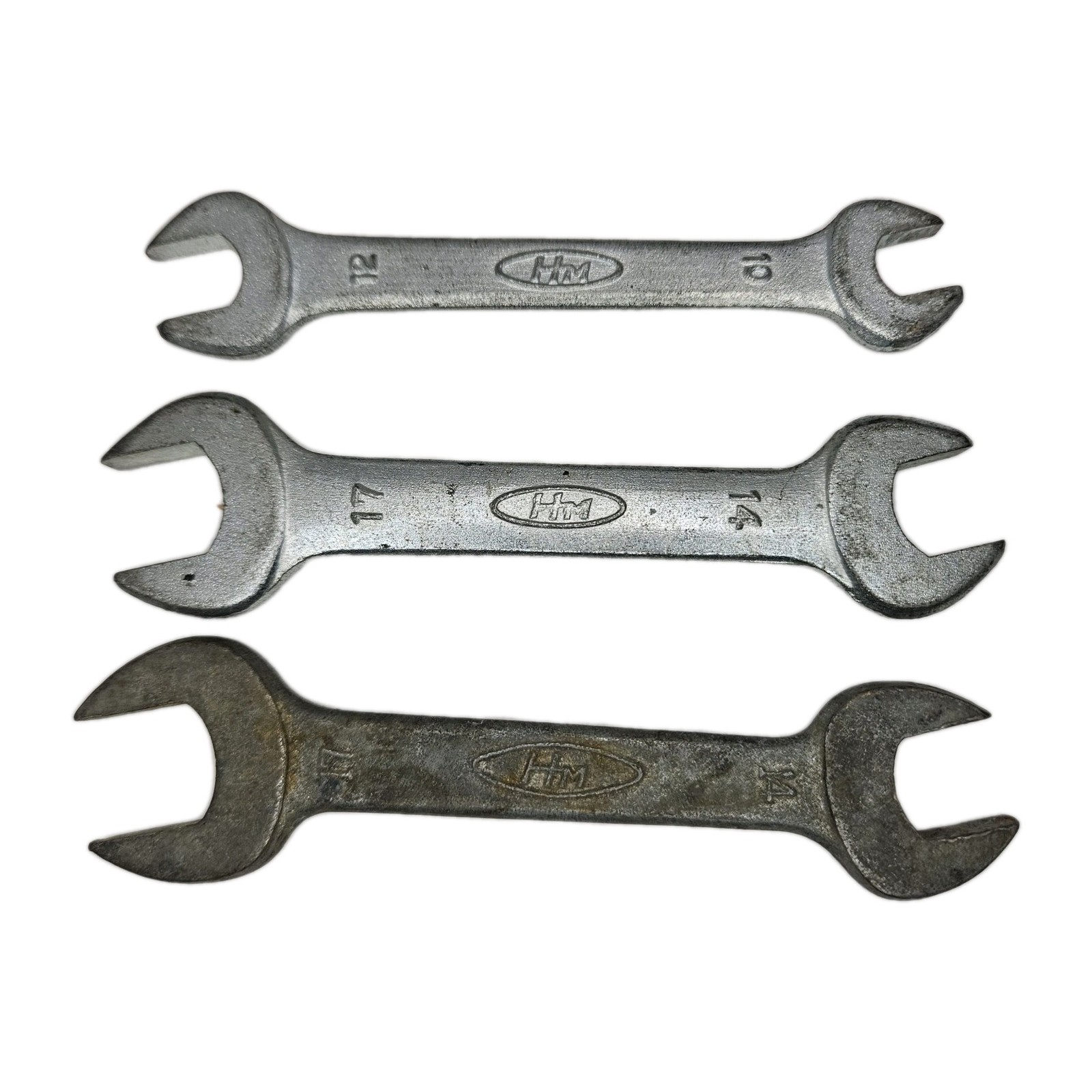 Vintage Lot 3 Honda Motors Metric Wrench Set Open End 10mm 12mm 14mm 17mm