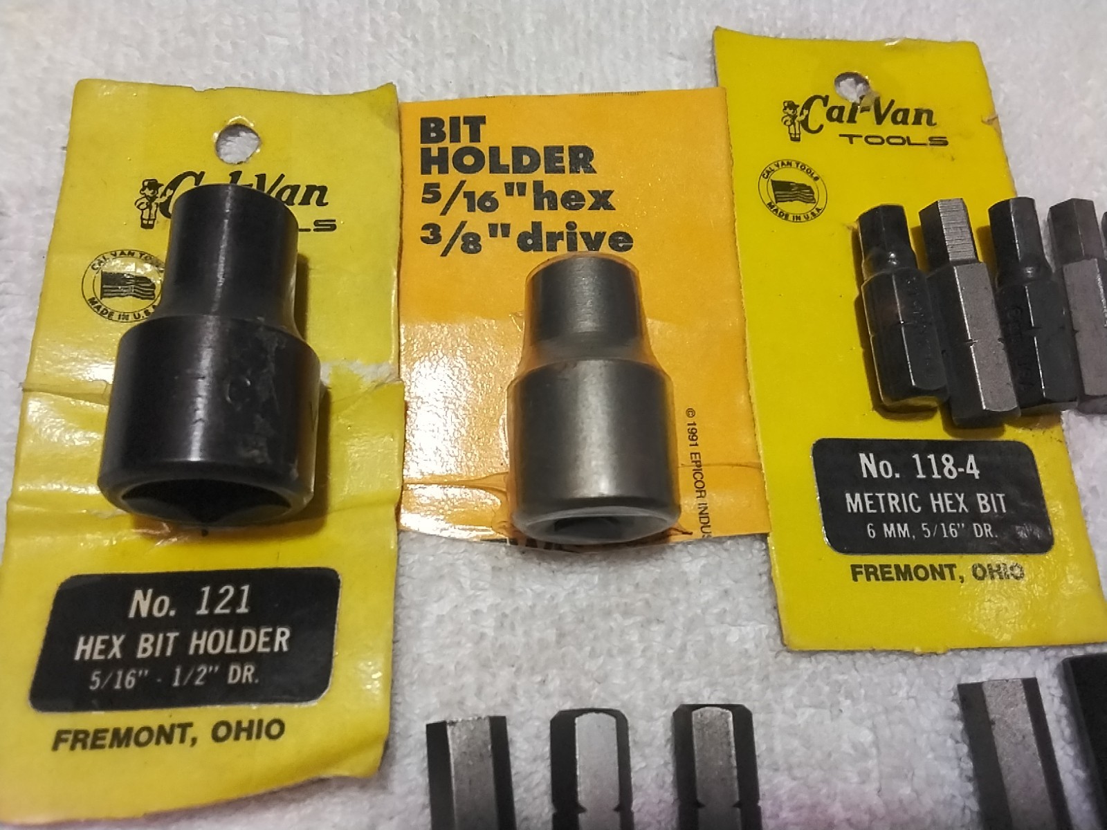 13pc CAL-VAN 1/2″×3/8″ DRIVE-5/16″ HEX BIT HOLDER QTY6-6mm 3-8mm 2-5/16″…