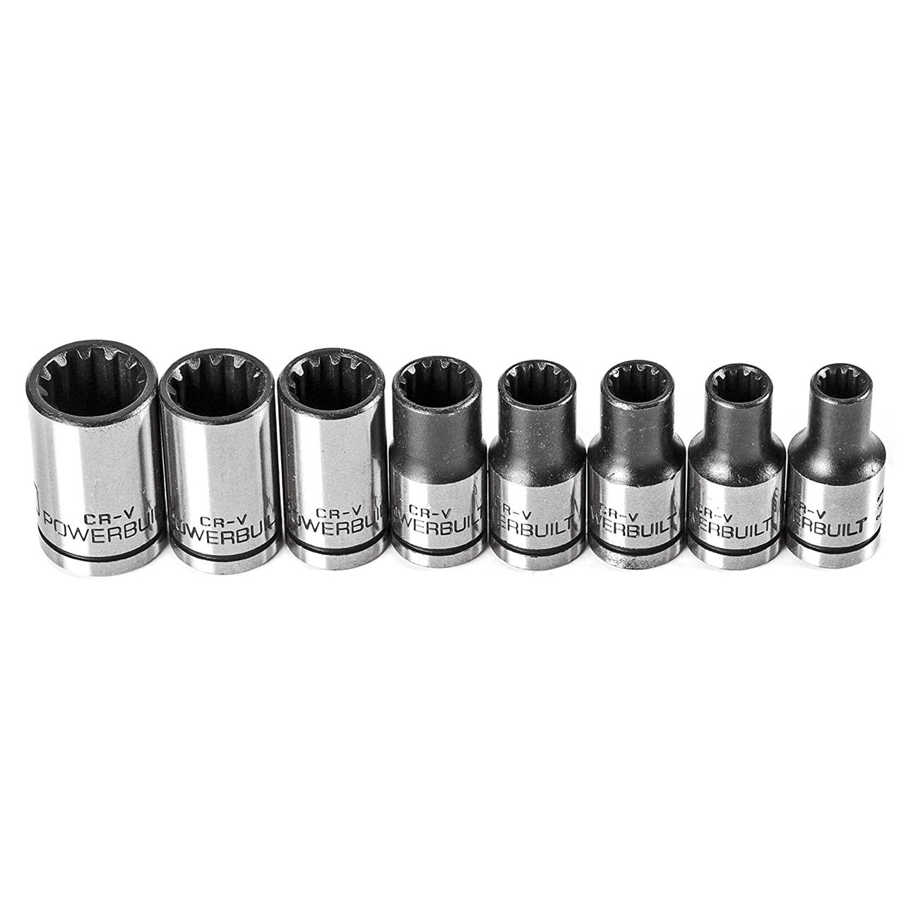 Powerbuilt 1/4″ Drive Universal SAE Spline Socket Set with Storage Tray, Chro…
