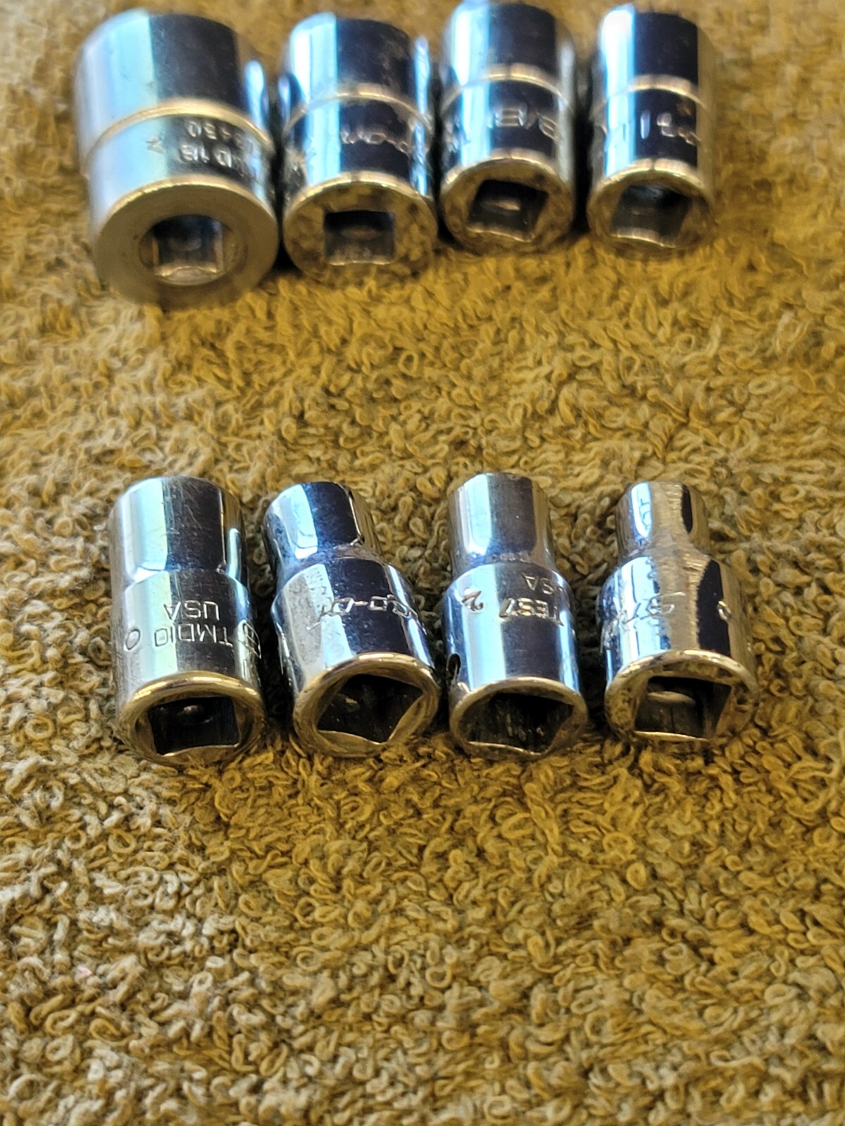 8 Snap-on TMD Socket Set Sae 1/4″ Drive 9/16 7/16 3/8 11/32 5/16 1/4″ 7/32 3/16