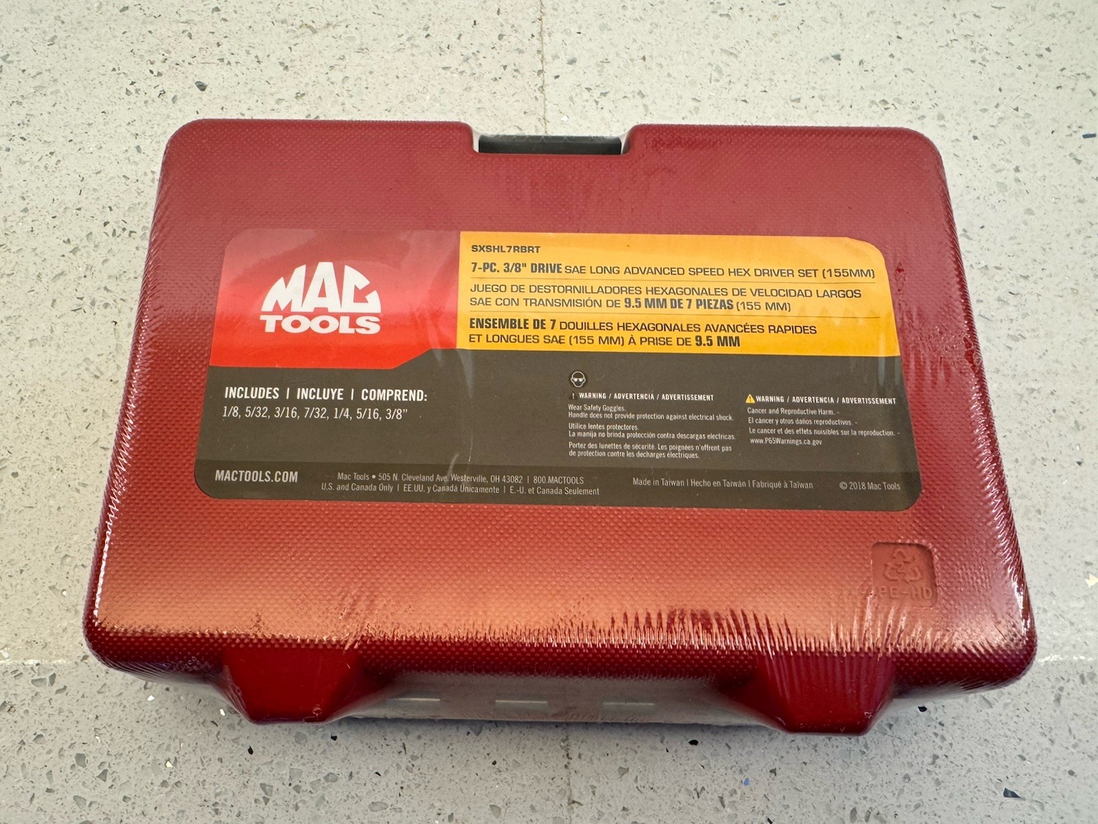 MAC Tools RBRT SAE Long Advanced Speed Ball Hex Driver Set SXSHL7RBRT NEW SEALED