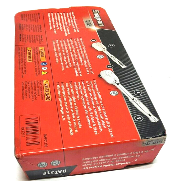 NEW Snap-on™ 3/8″ & 1/4″ Drive Chrome Ratchet Set F80CE T72CE