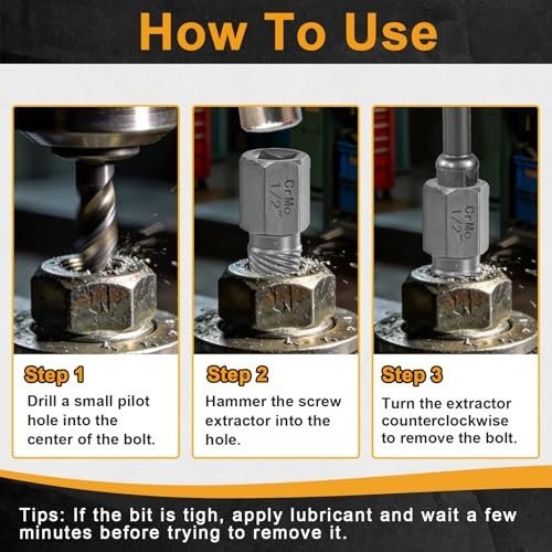 27PCS Heavy Duty Screw Extractor Set, Easy Out Bolt Extractor Kit, CR-MO Steel,