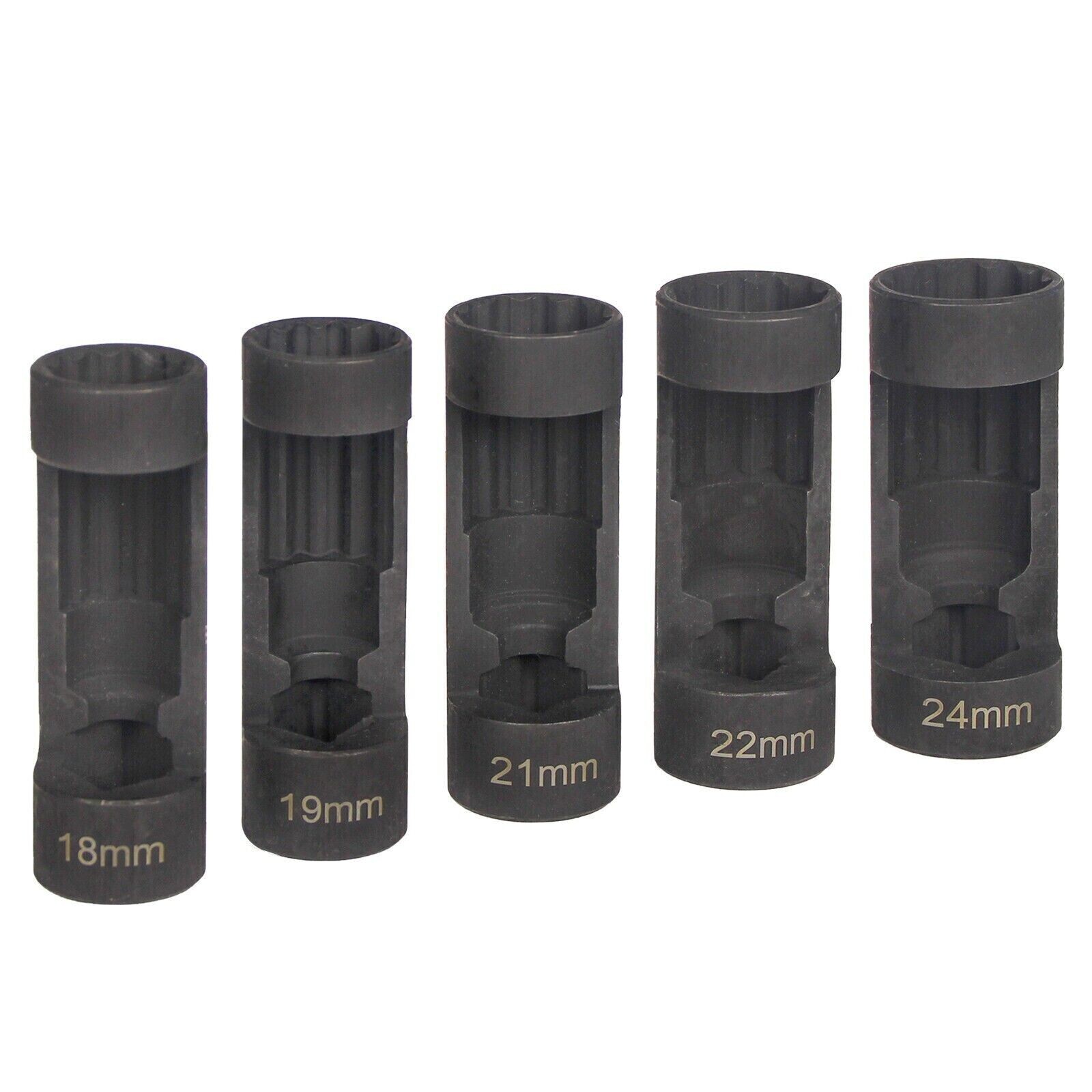 1/2″ Drive 5pcs Strut Nut Socket Suspension Strut Nut Tool 18 19 21 22 24mm