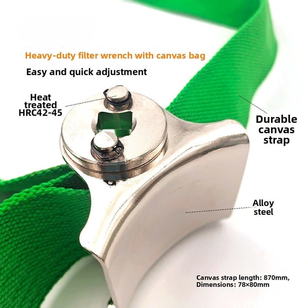 Lightweight Oil Filter Wrench 0.38kg with Non Slip Canvas Belt for Portable Use
