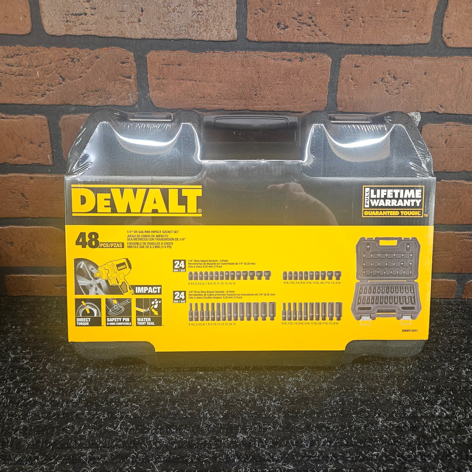 Dewalt DWMT19251 1/4″ Drive MM/SAE Impact Rated Socket Set-***NEW***