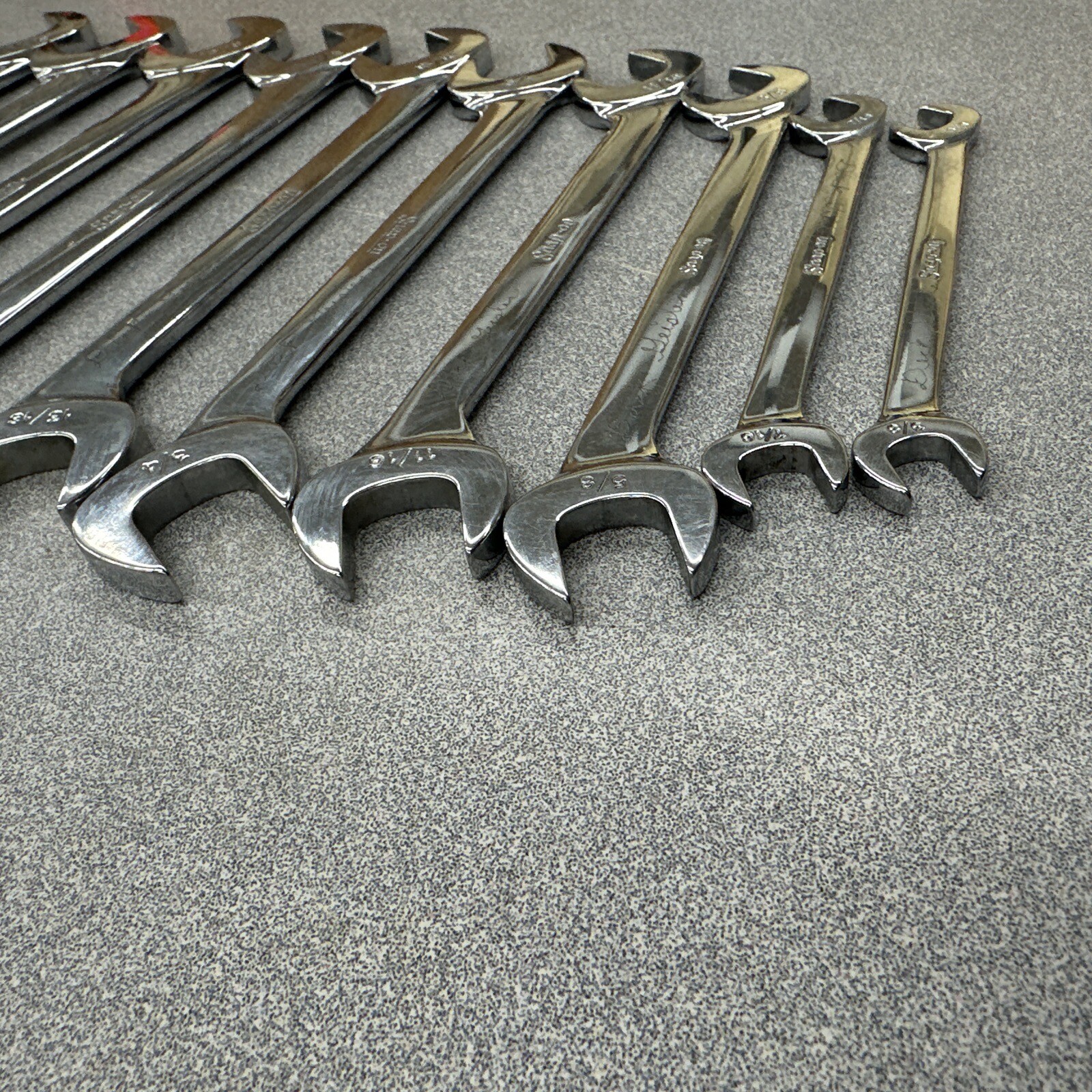 Snap On Four Way Angle Head Open End Wrench Set 10 Piece 3/8” To 1 1/8” Read