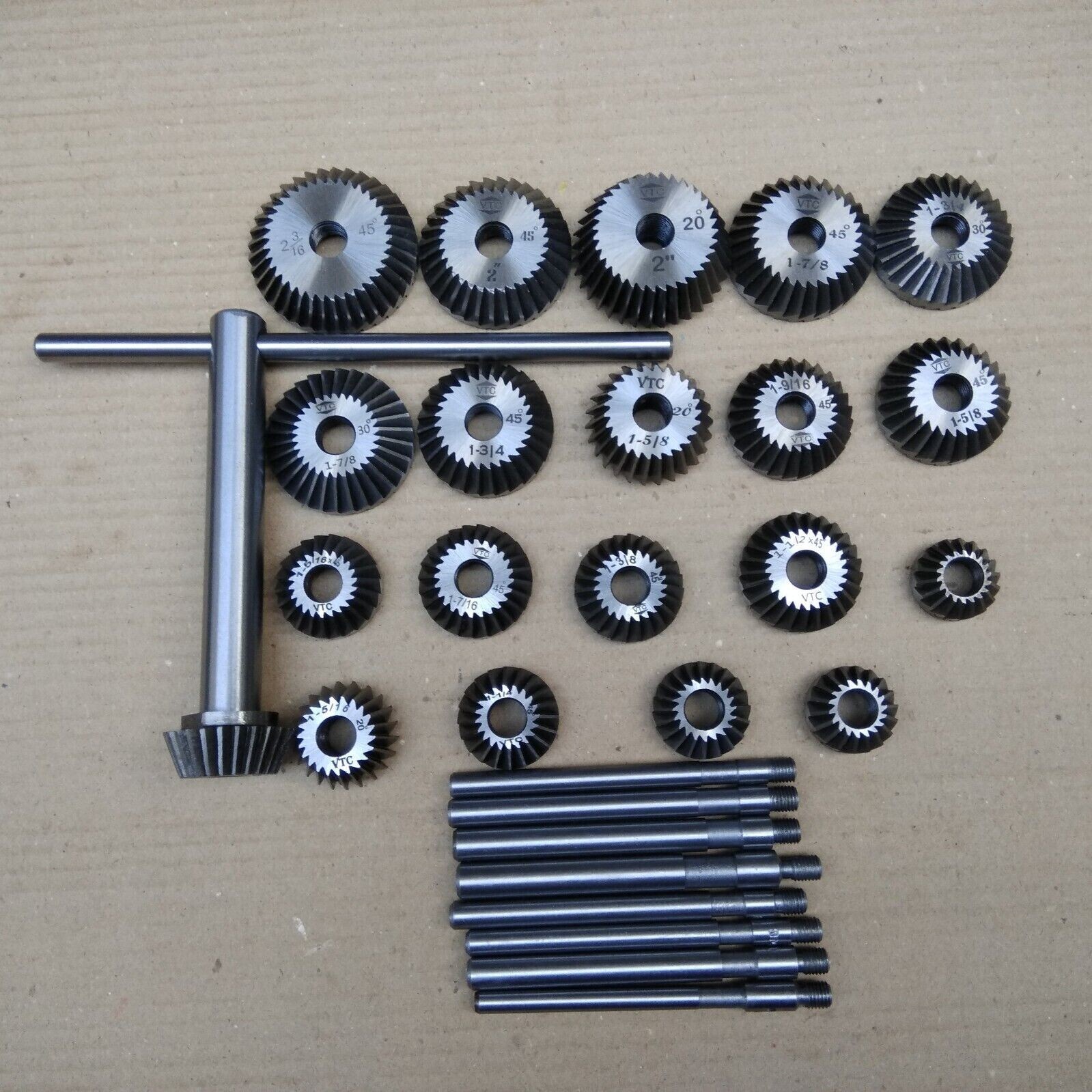 Valve Seat & Face Cutter Set Of 20 Pieces Carbon Steel Metal Box