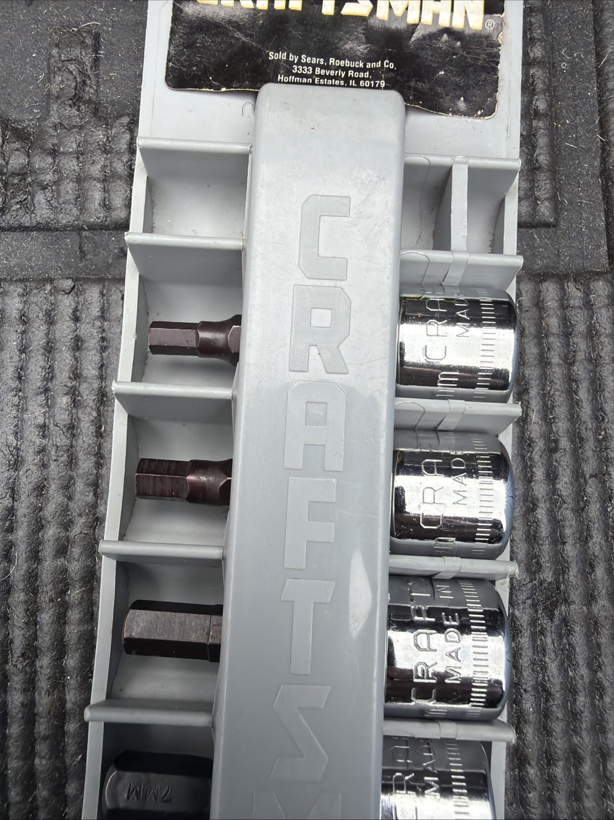 Sears Craftsman USA 6pc Socket Set 3/8 Drive Metric 34448 Hex Bit Nos
