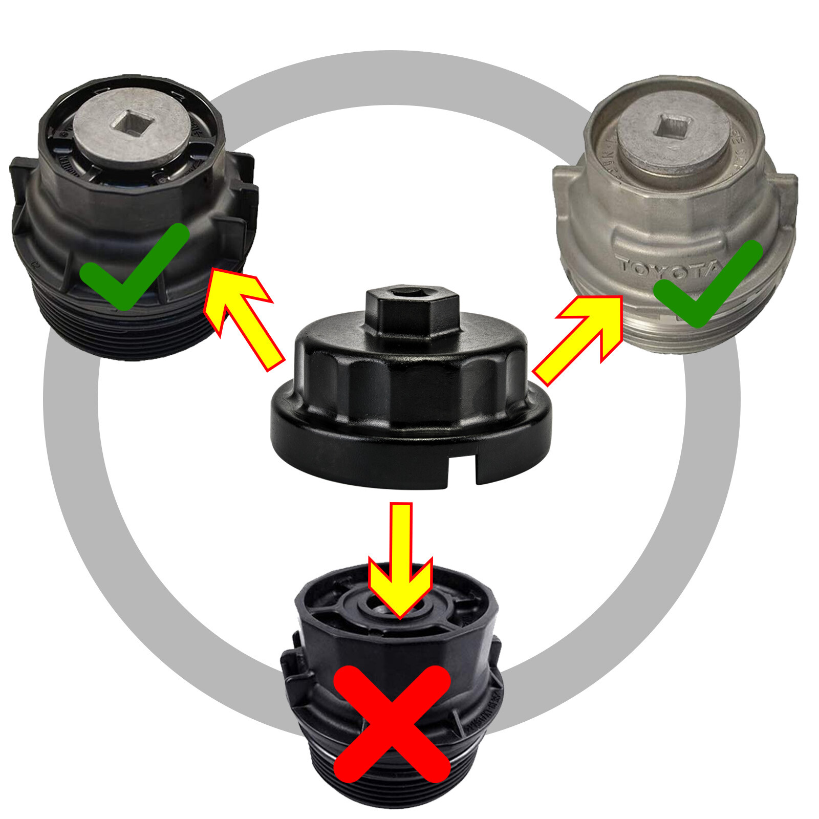 5Pcs Thicker Oil Filter Remove Tool For Toyota Scion RAV4 Camry Tundra Sienna