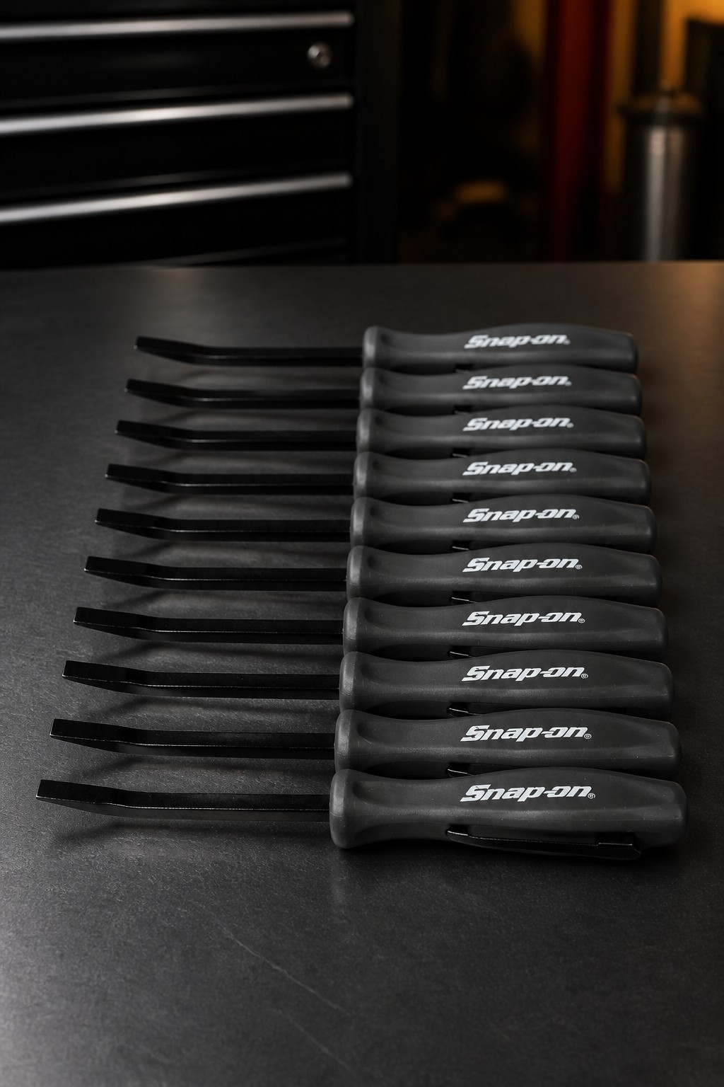 10X Dark Titanium Promo SE For Snap on tools 1/4″ Shank Angled PRY BARS + GIFT!!