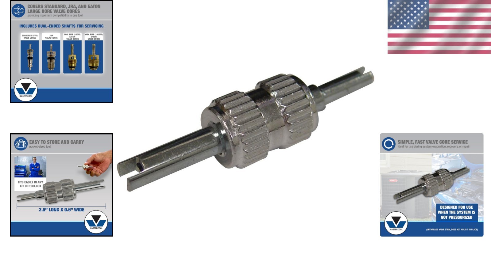 Compact Valve Core Remover & Installer – Dual-Ended Tool for R12/R134a Systems
