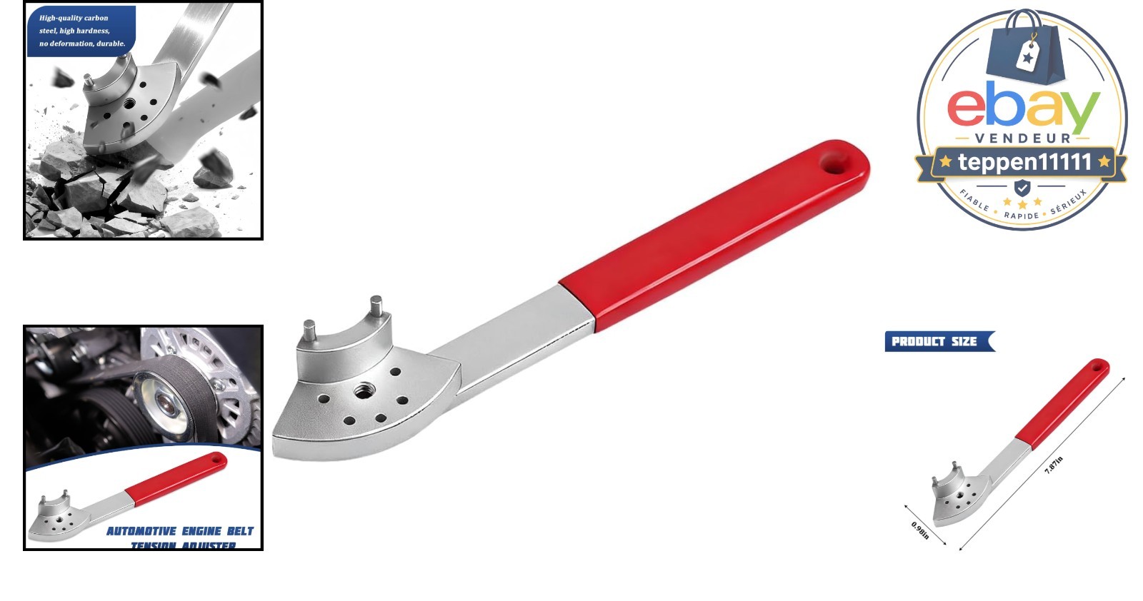 Engine Timing Belt Tensioner Wrench Adjuster Automotive Spanner Red