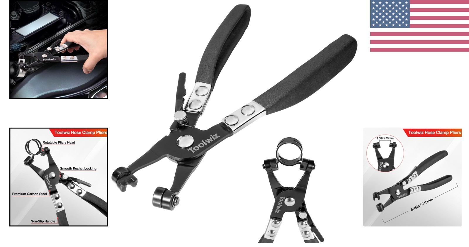 Hose Clamp Pliers Heavy Duty Hose Clamp Tool with Locking Device and Non-Slip…