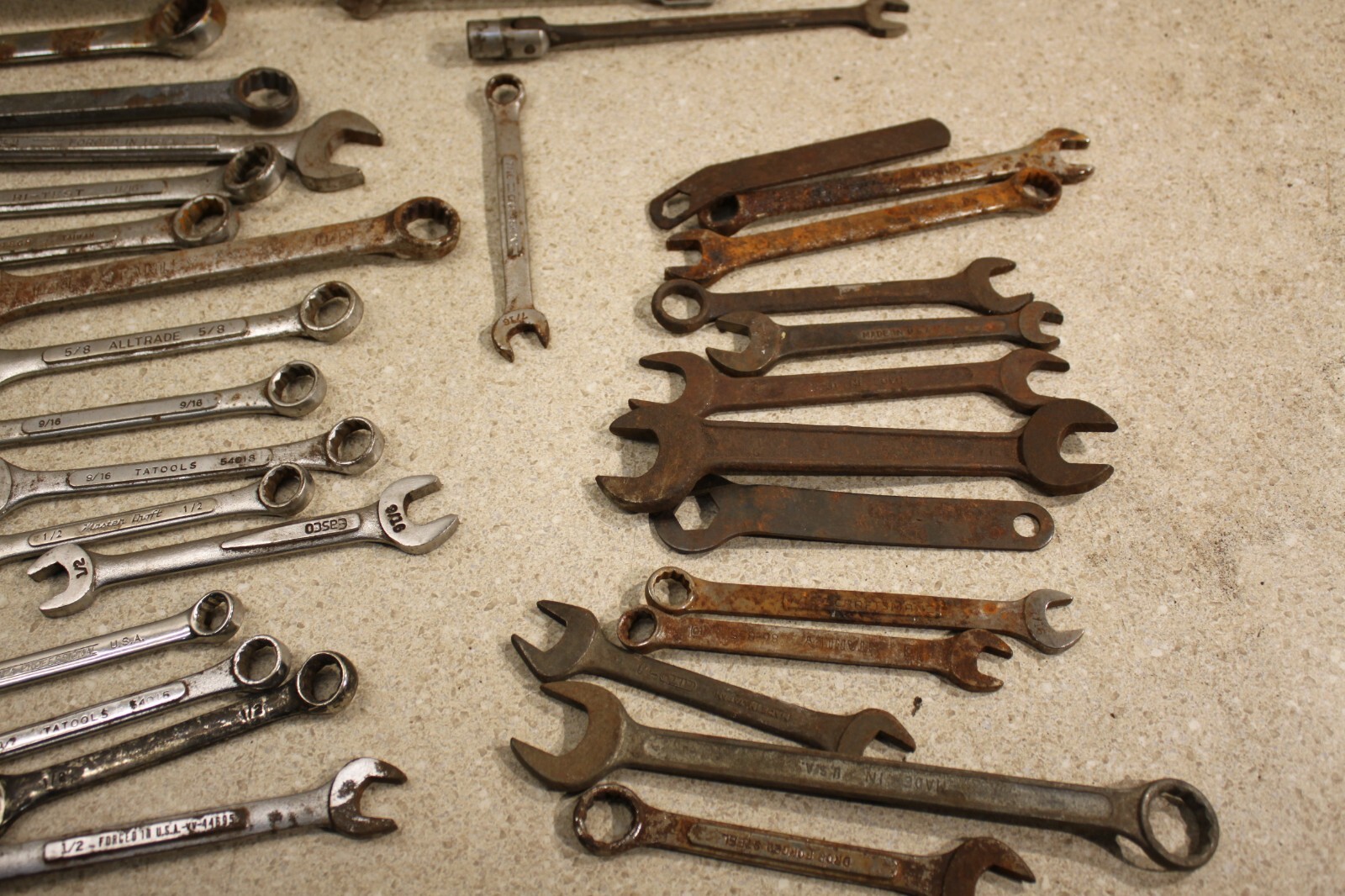 Lot Of Various Size SAE & Metric Wrenchs Line Wrench Vintage Old Tools 8432