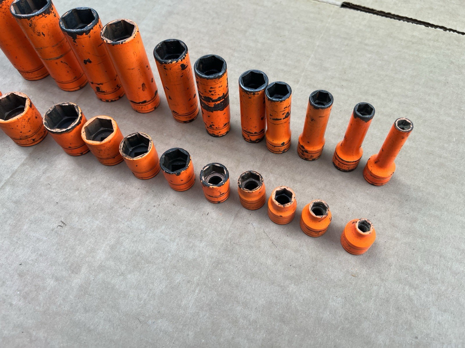 🇺🇸Snap On SFS 11 Pc. Deep & FS 11 Pc. Shallow Sockets 3/8” Drive PAINTED🇺🇸