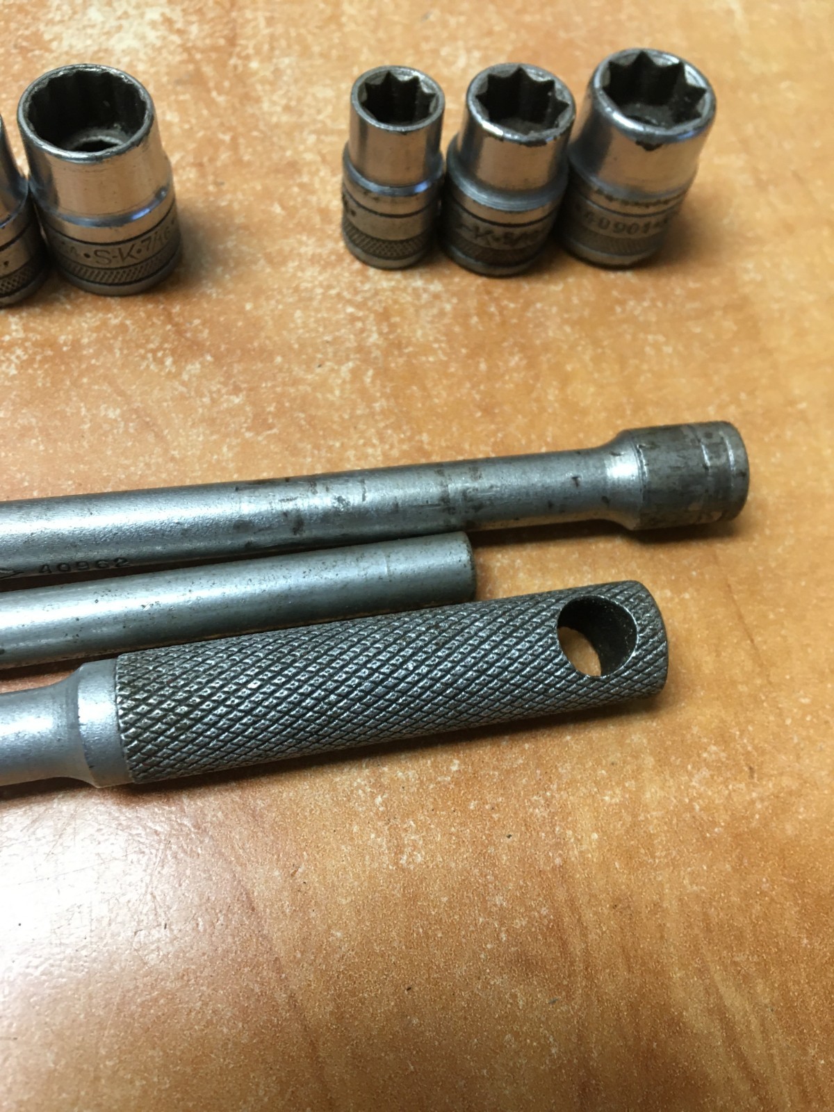 Vintage SK 1/4” Drive Socket Set With Metal Case Knurled USA