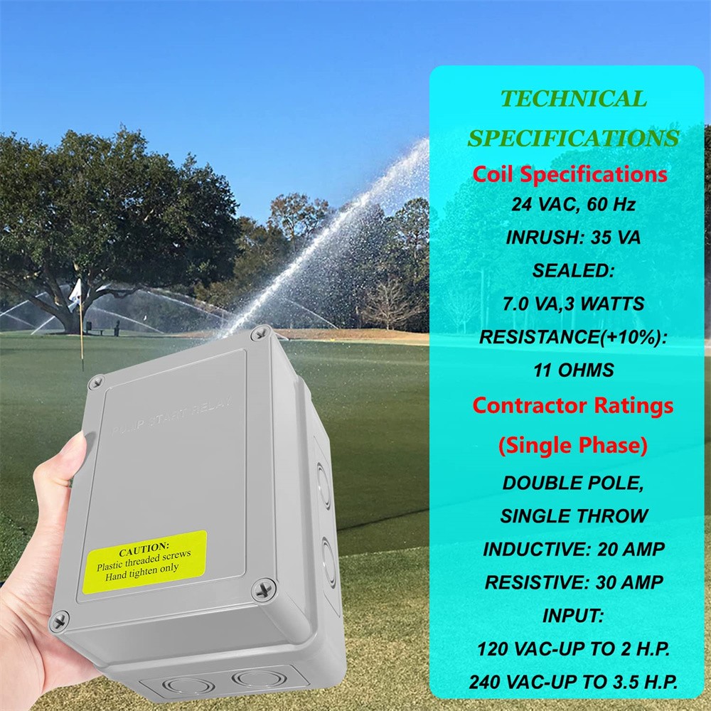 1522 Pump Start Relay for Irrigation Systems with 3 HP / 110V / 220V 24V Coil