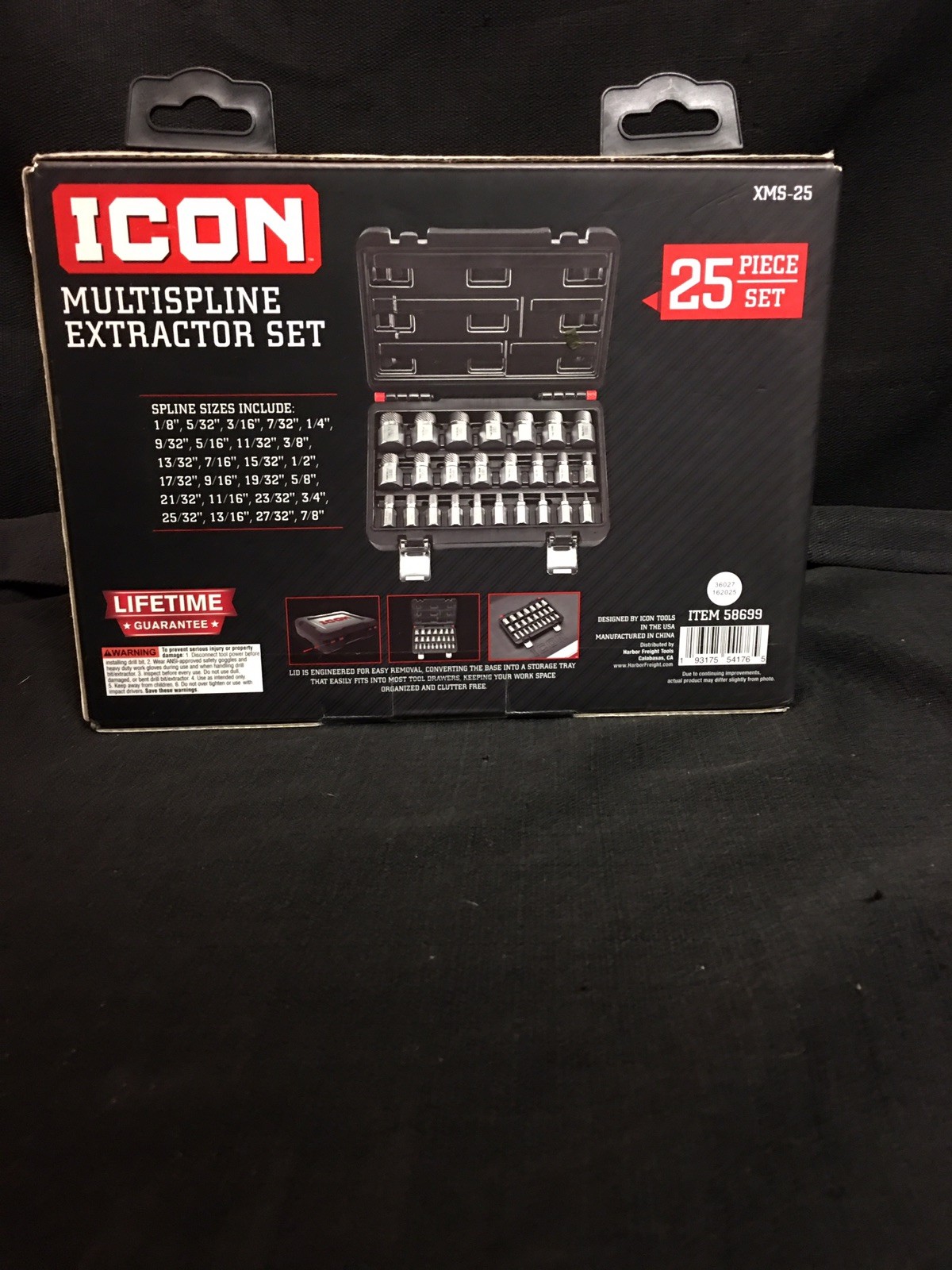 Icon Multispline Screw Extractor Set -25 piece set (Part #58699) XMS-25