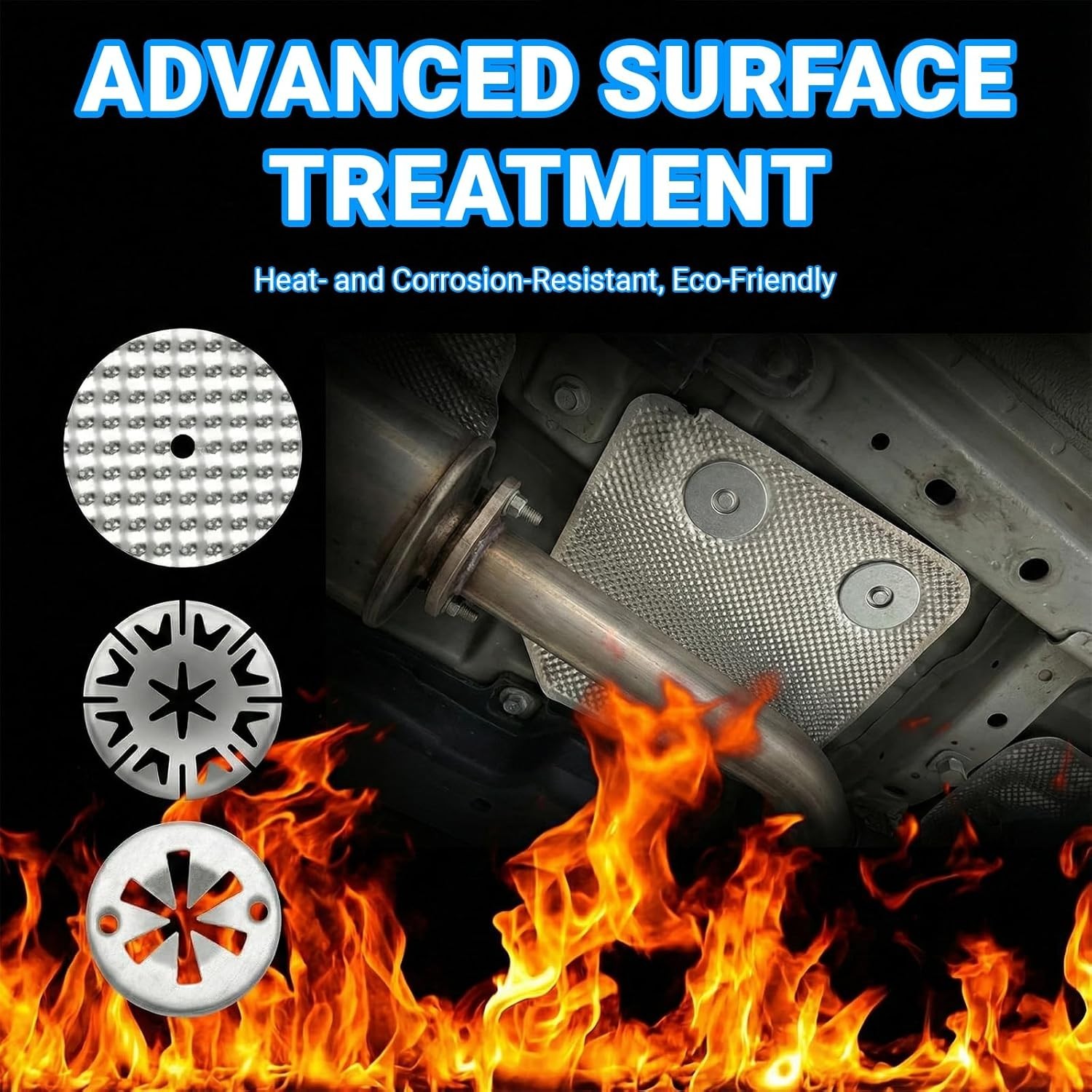 35-Pcs Exhaust Heat Shield Repair Kit – Durable Manganese Steel for Cars
