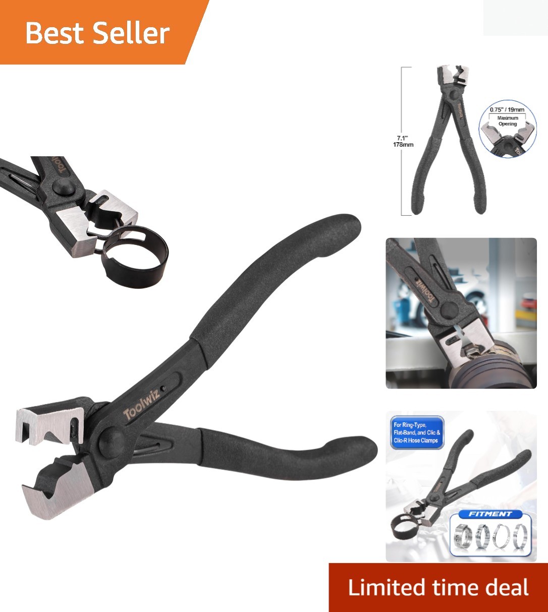 Clic & Clic-R Type Hose Clamp Pliers, CV Boot Clamp Tool Radiator Spring Coll…