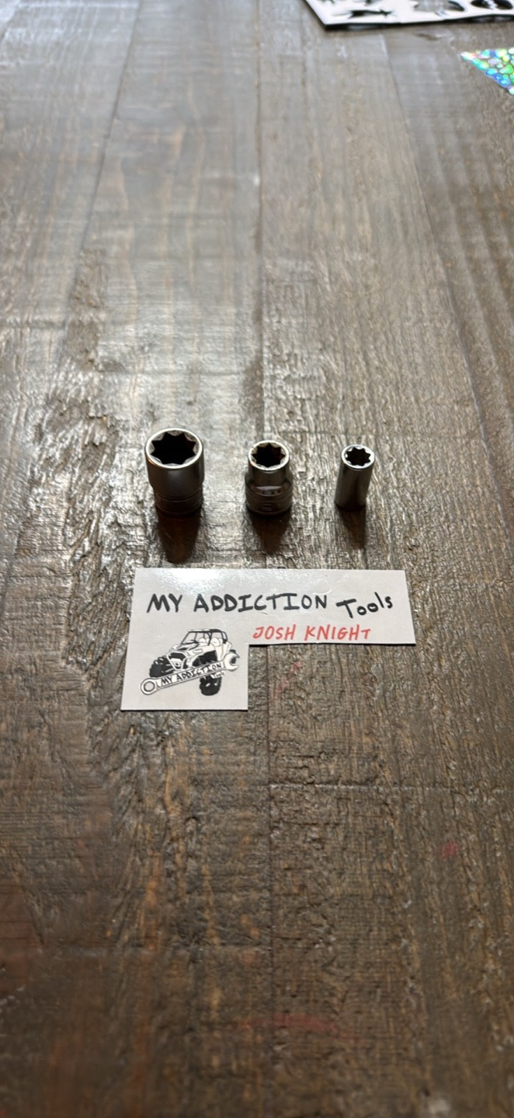 3 piece snap on 8pt socket set 7/16,5/16,1/4 work as they should no owner marks