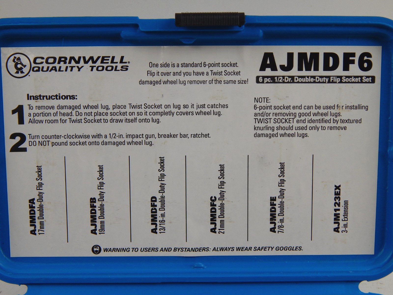 Cornwell 6 Piece Wheel Lug & Stripped Nut Flip Socket Set 1/2″ Drive – AJMDF6