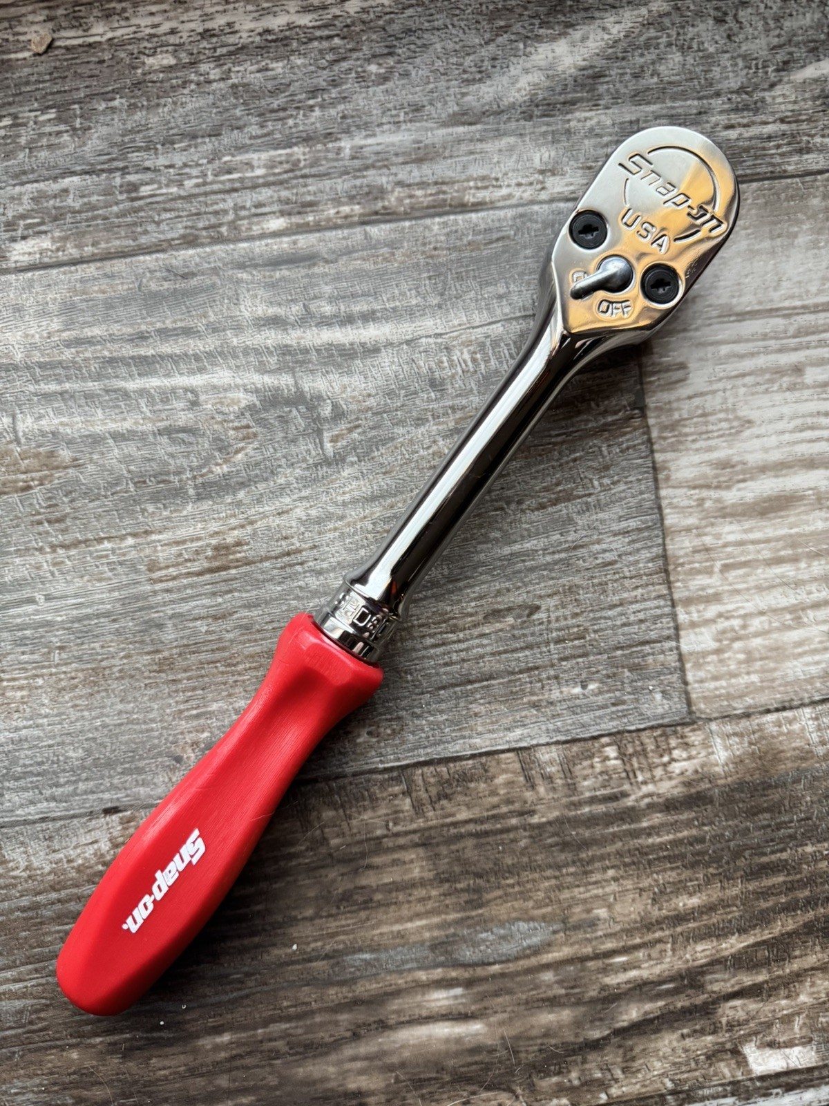 Snap On shd80a 1/2” drive hard handle long ratchet Red 11-5/8” long