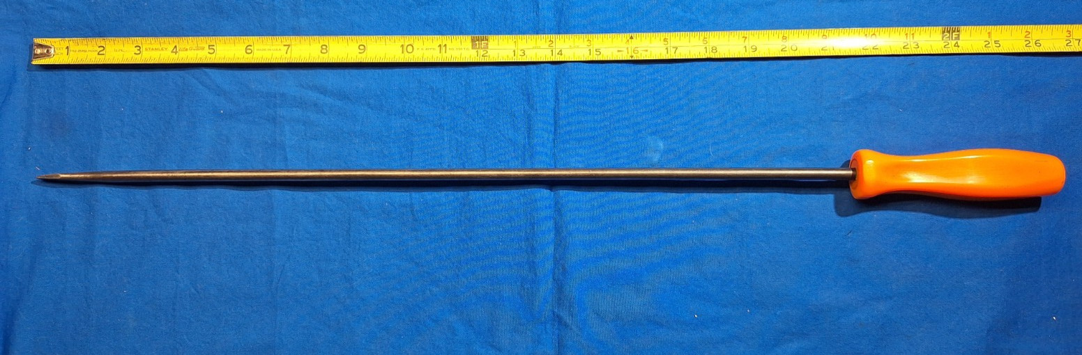 Snap-On SDD422 26″ long shaft slotted screwdriver HARD ORANGE Handle