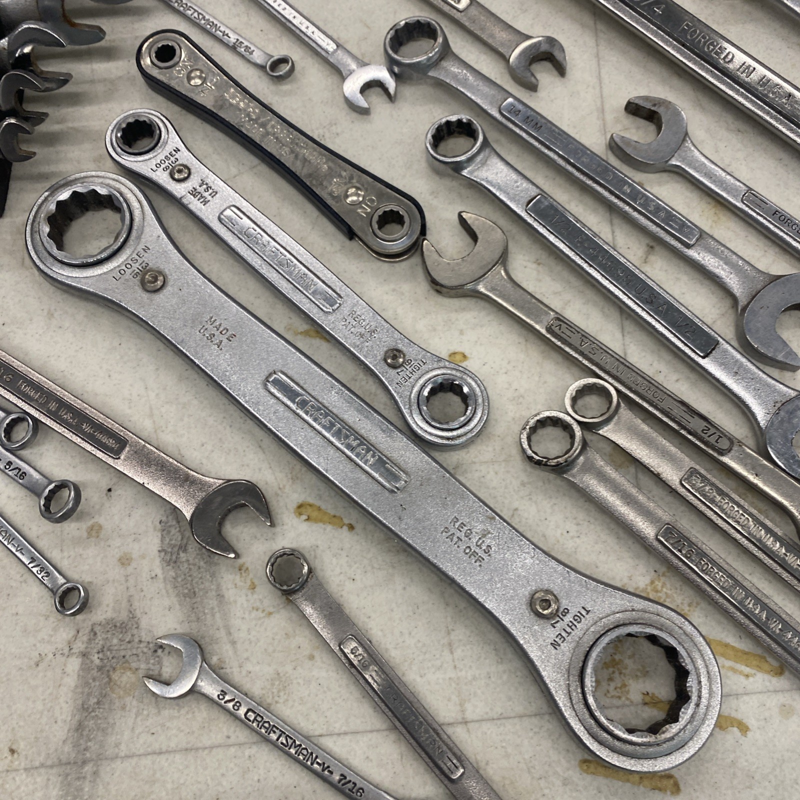 45+ pc. Lot Vintage Craftsman USA Combination Wrenches, SAE & Metric, M0901