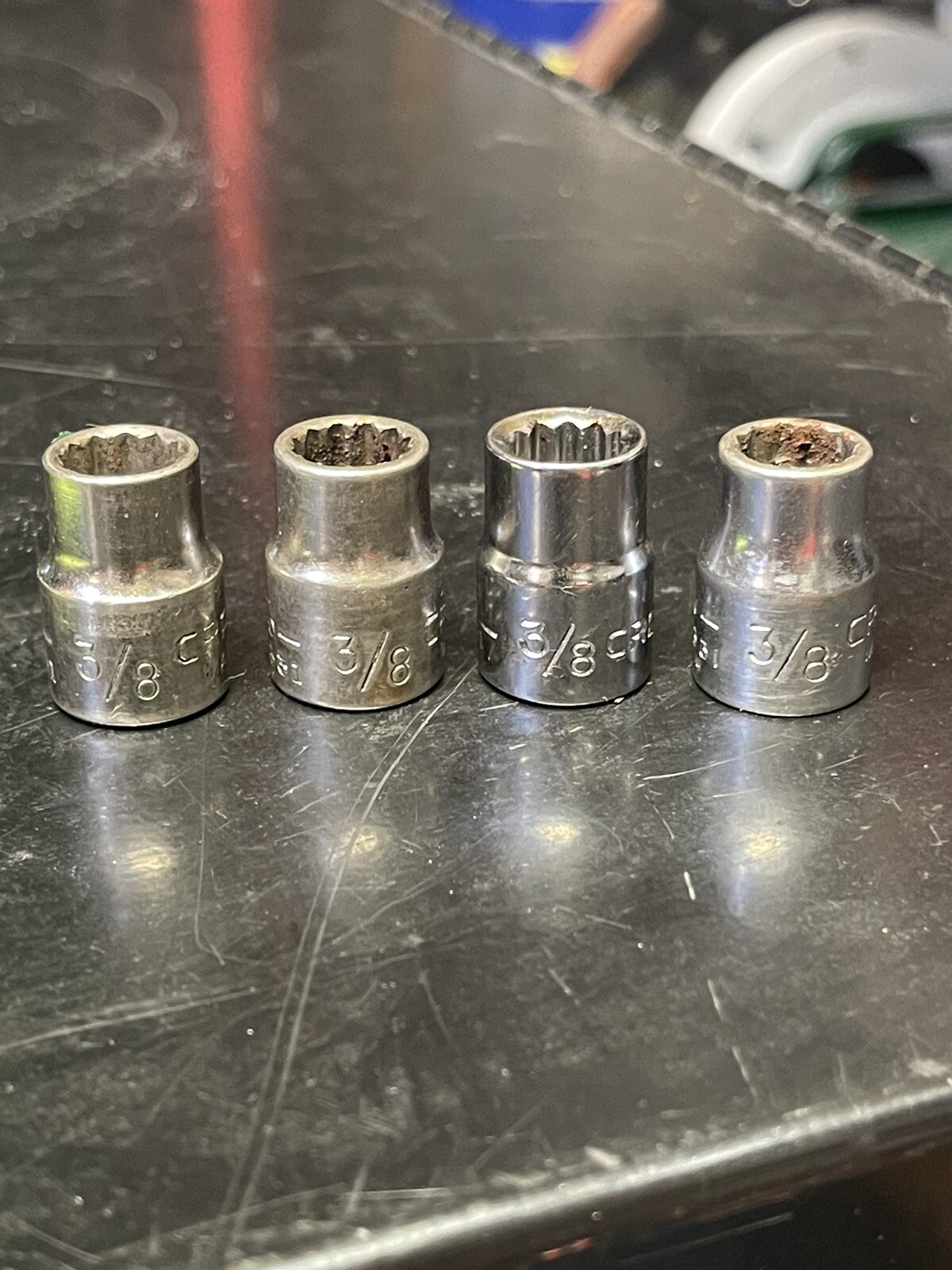4x Craftsman 44331 3/8″ 12pt 3/8″ Drive Sockets Lot Of 4 Craftsman v Inverted G