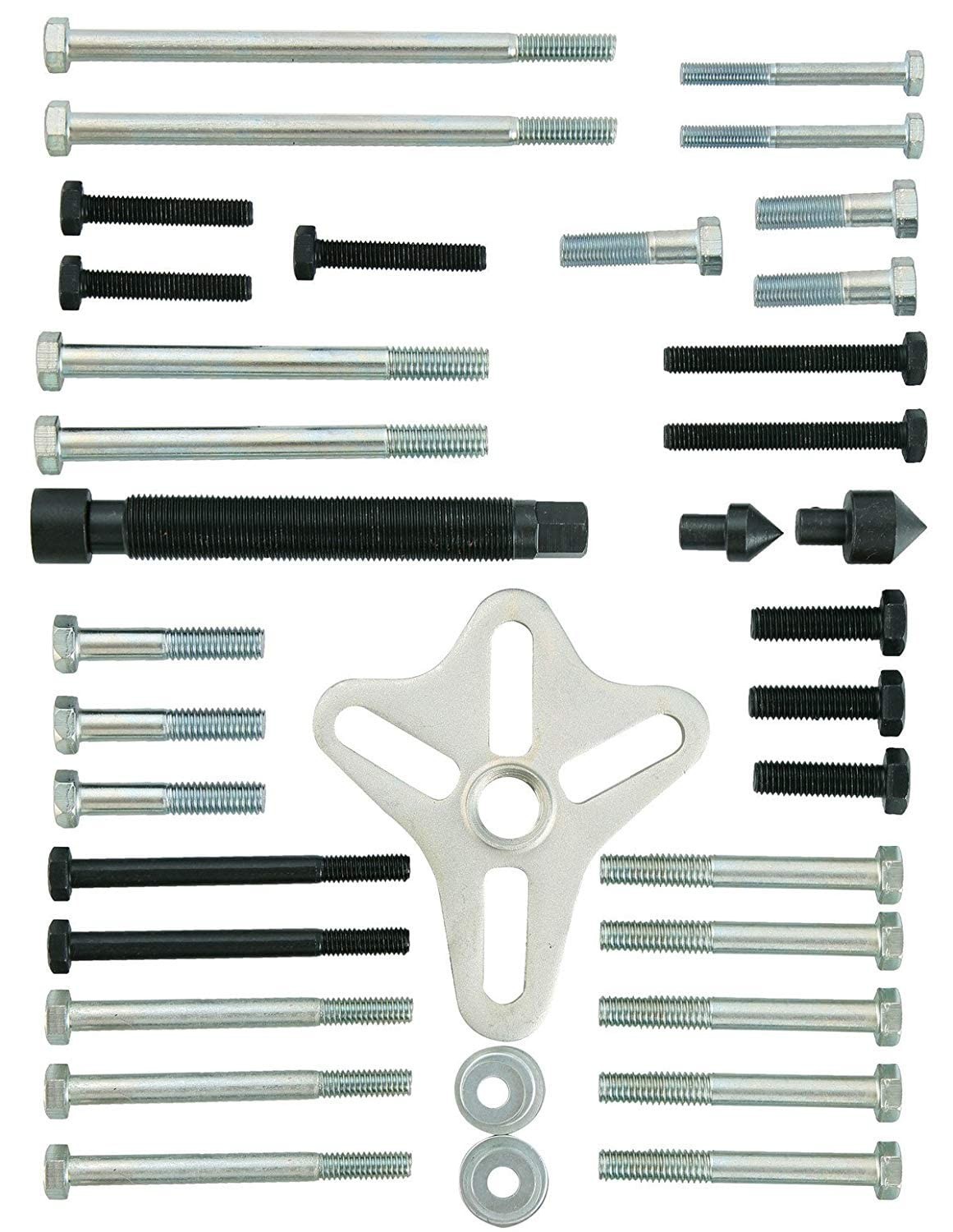 46PCS Harmonic Balancer Puller Set, Steering Wheel & Crankshaft Pulley Kit for C
