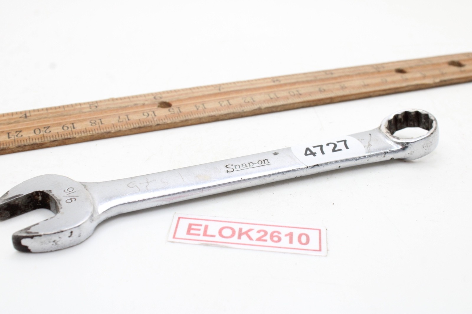 Snap-on OEX-180 9/16″ 12 Point SAE Short Chrome Combination Wrench 6″ USA