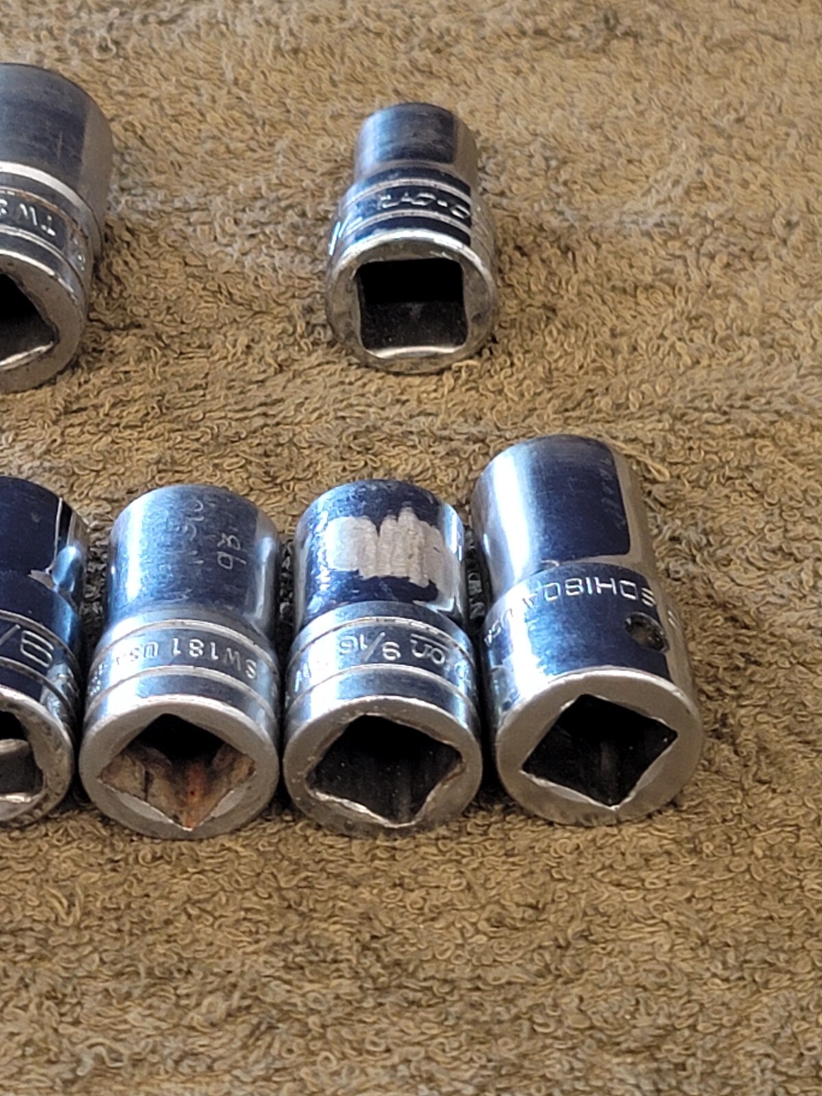 7 Snap-on SW181 SDH TW241 Socket Set Sae 3/4 9/16 7/16 12 Point 1/2″ Drive