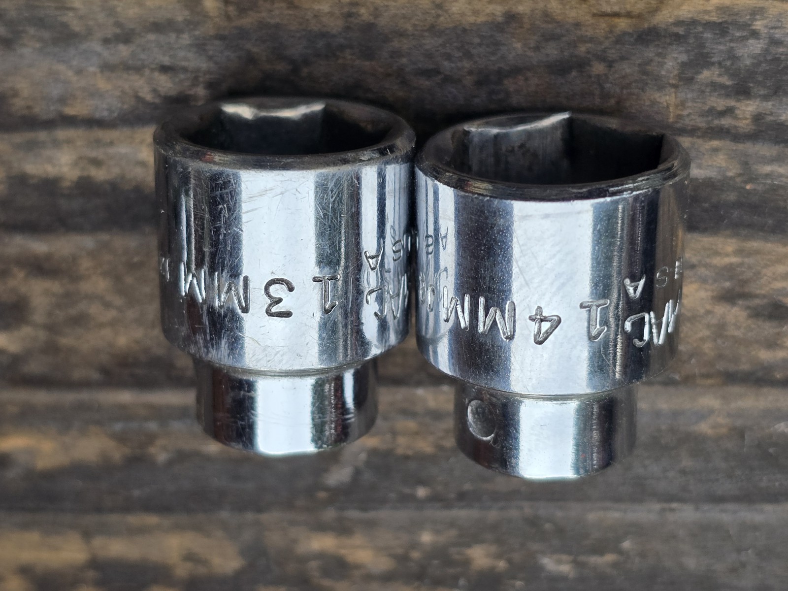 Vintage Mac Tools MT3Y 1/4″ Drive Shallow Metric 5mm-14mm 6 Point 7 Pc Set