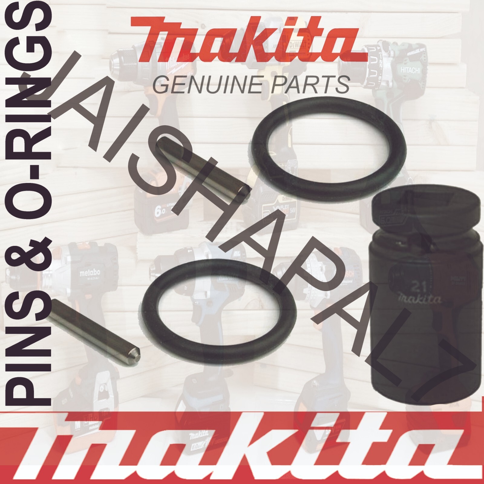 Makita 1/2 Scaffolders Impact Socket Replacement Pins & O-Rings (2 of Each) Tf
