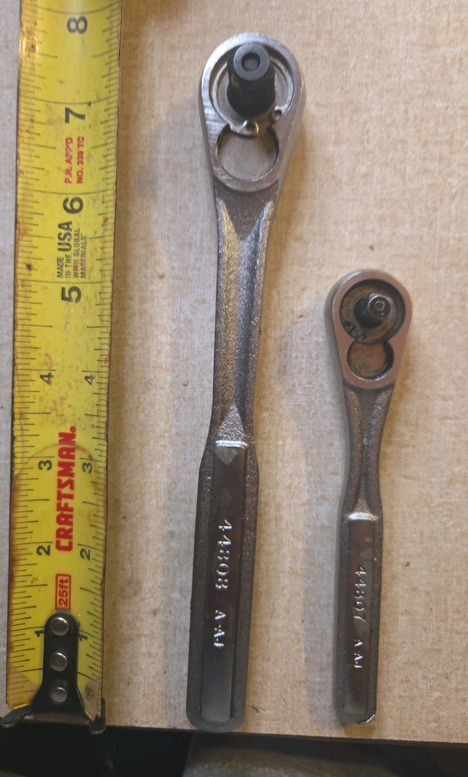CRAFTSMAN *1/4″, & 3/8″ DRIVE 2-PIECE RATCHET SET 44808 A-AJ, 44809 A-AJ