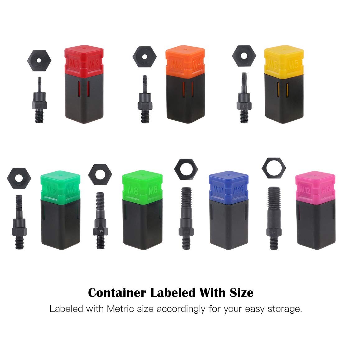 Hilitchi Assorted 7PCS Metric M3 M4 M5 M6 M8 M10 M12 One Size,