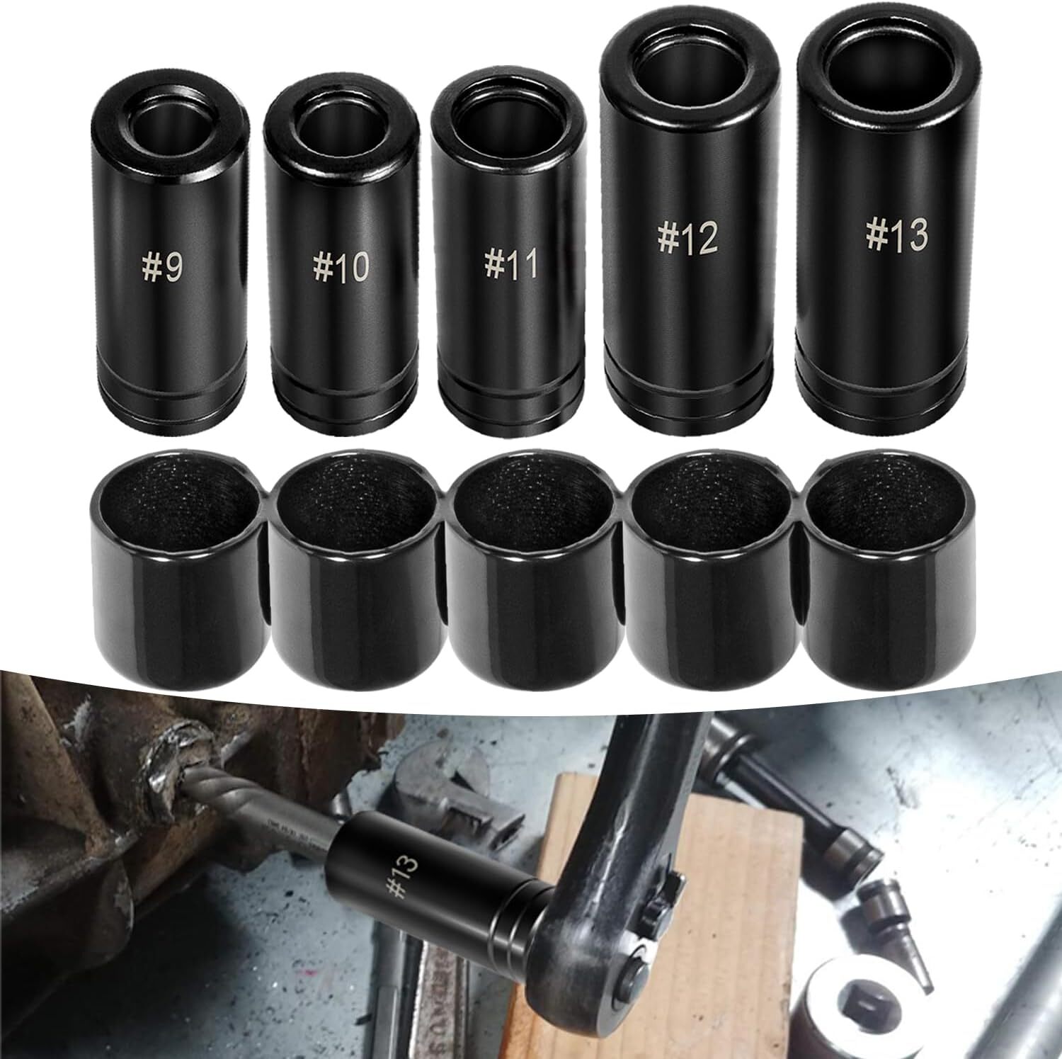 71670 Large Tap Socket Set Fit 5/8″, 11/16″, 3/4″, 7/8″ & 1″ (16mm-25mm) Taps