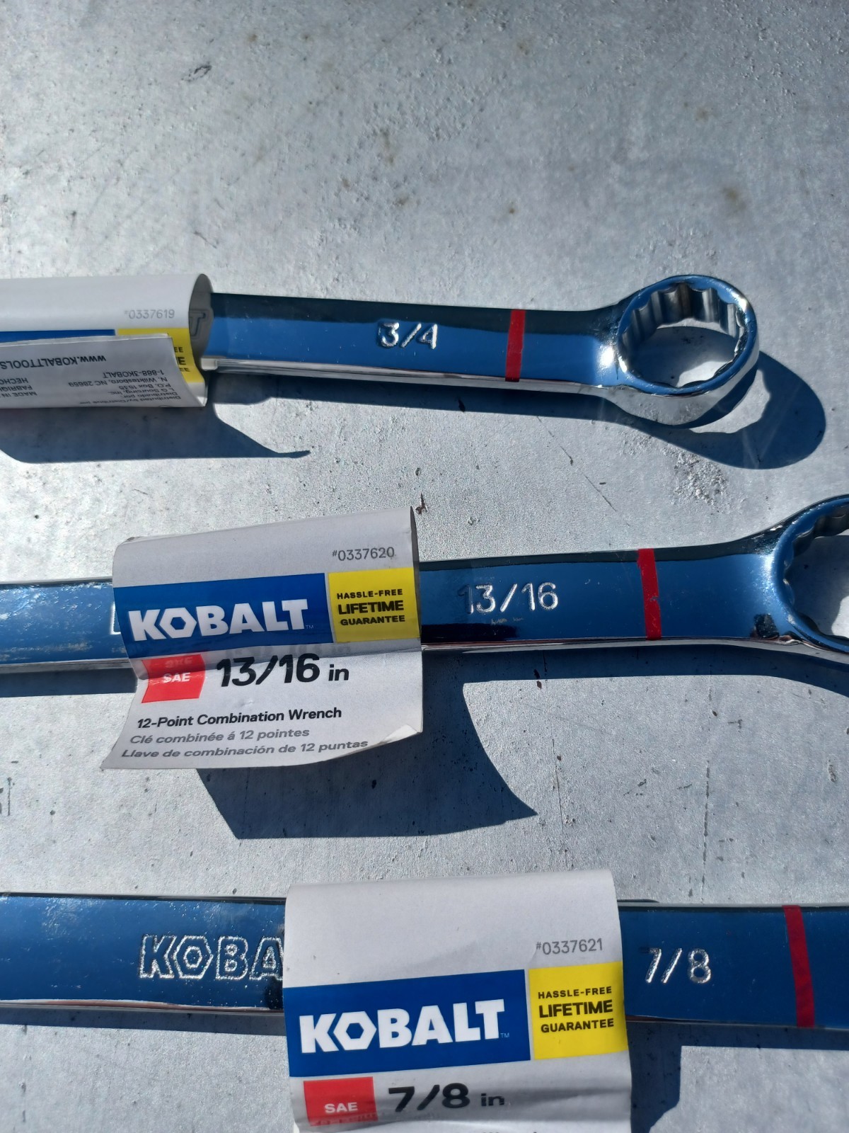 Kobalt SAE 9pc Wrench – 1-1/4, 1-3/16, 1-1/8, 1-1/16, 1, 15/16, 7/8, 11/16, 3/4