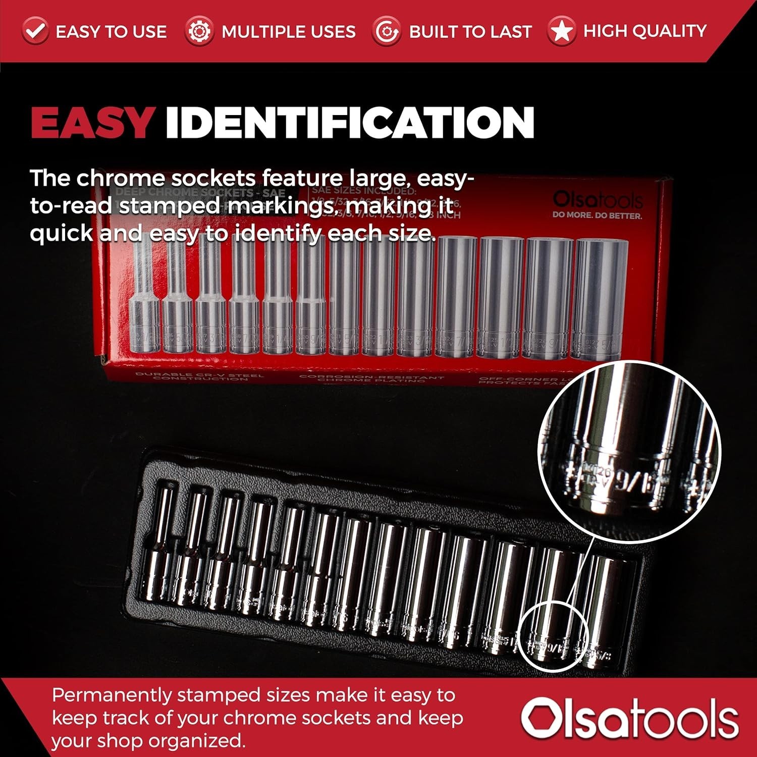 Complete 1/4-Inch Drive Chrome Socket Set – All SAE Sizes from 1/8″ to 5/8″
