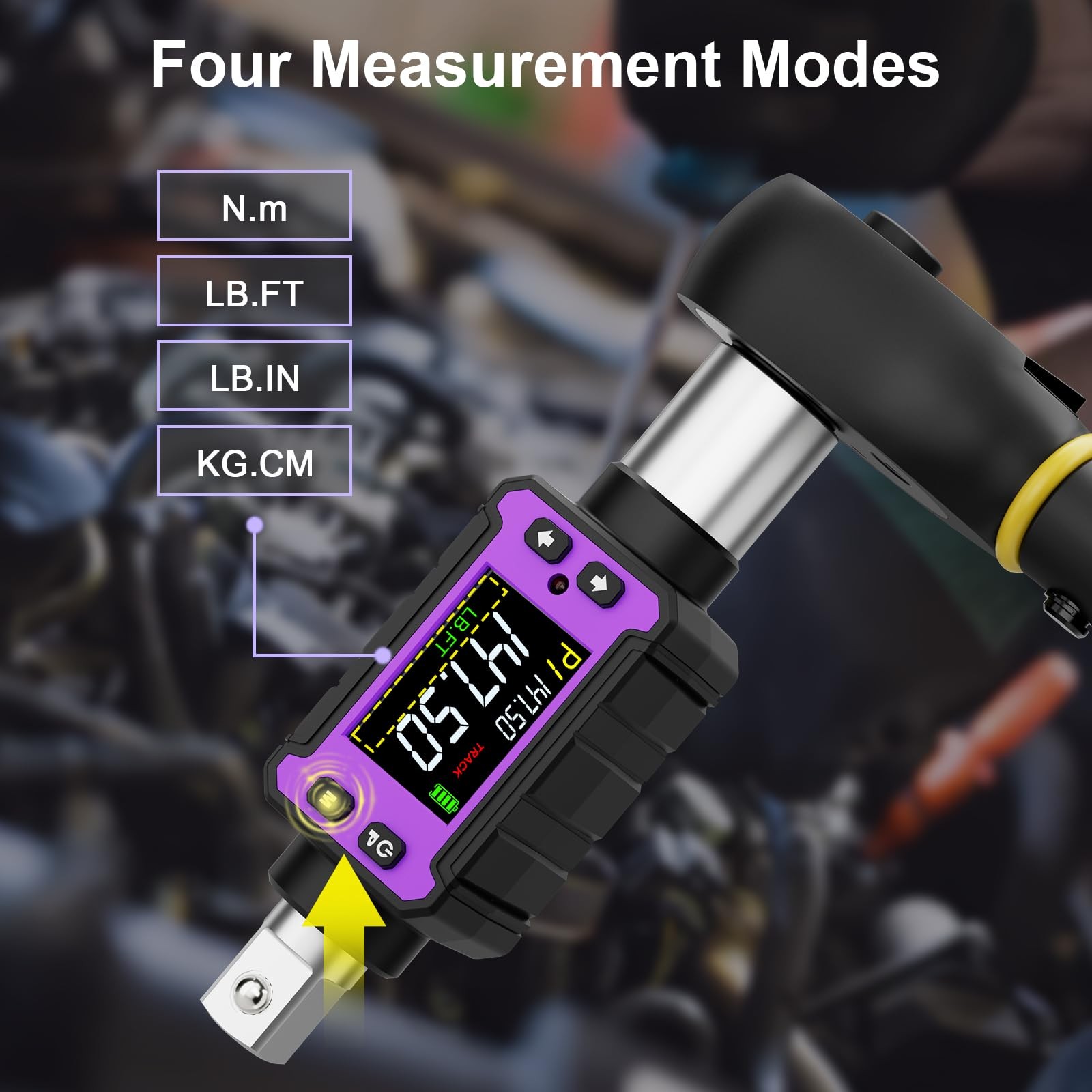 1/2″ Digital Torque Adapter, 2.9-147.6 Ft.lb/4-200 Nm, Black