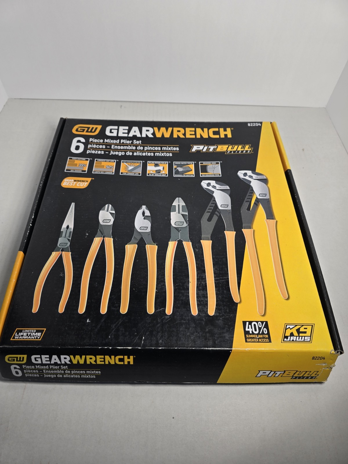 Gearwrench 82204 6 Piece Mixed Pitbull Plier Set