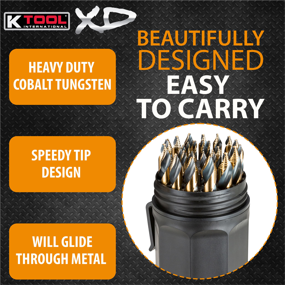 K Tool XD3106 Speedy Tip Cobalt Tungsten Drill Bit Set 1/16 to 1/2 Inch