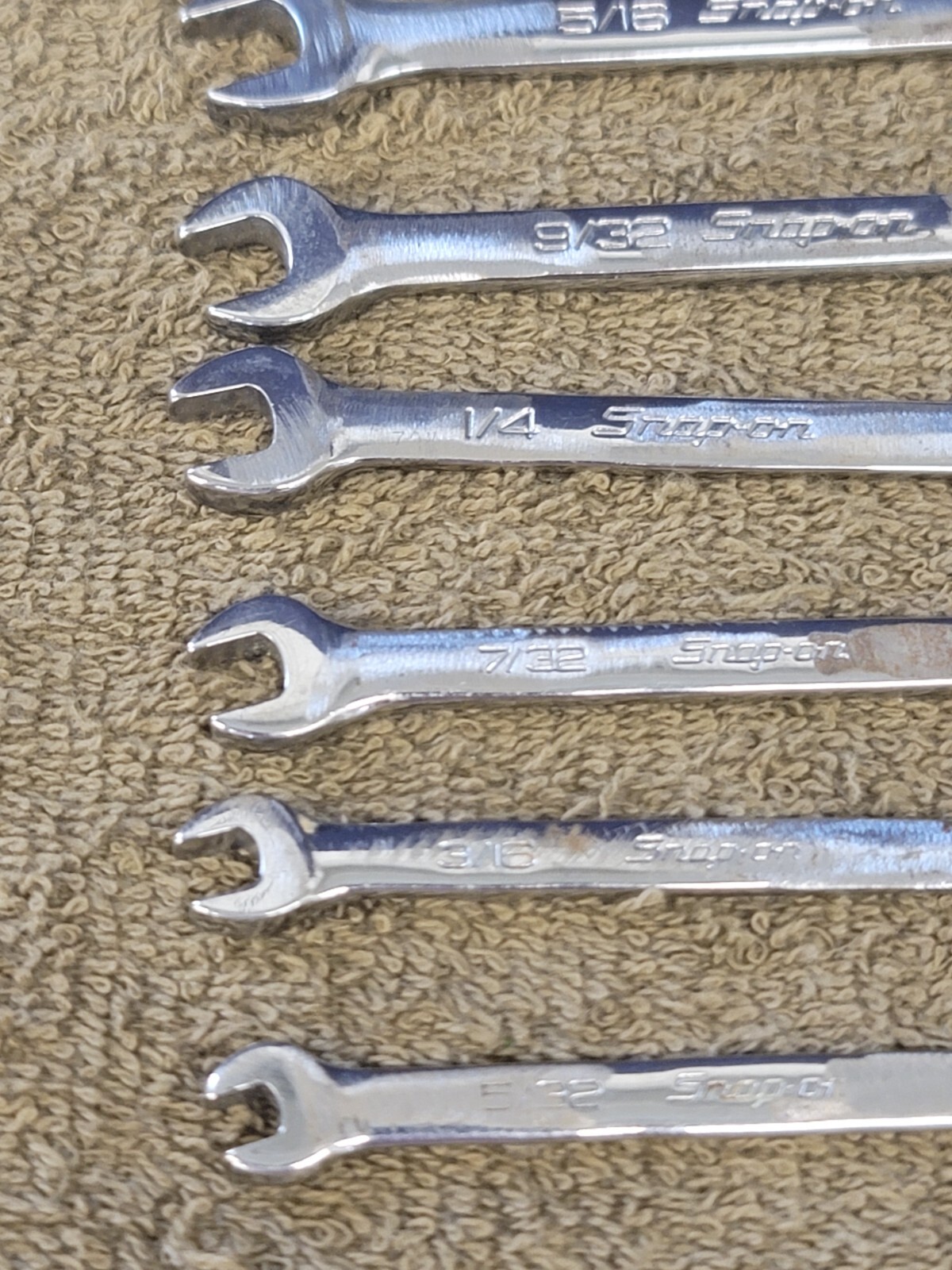 Snap on Short OEX OXI Combination Wrench Set Sae 11/16 5/8 9/16 1/2 3/8 1/4 5/32