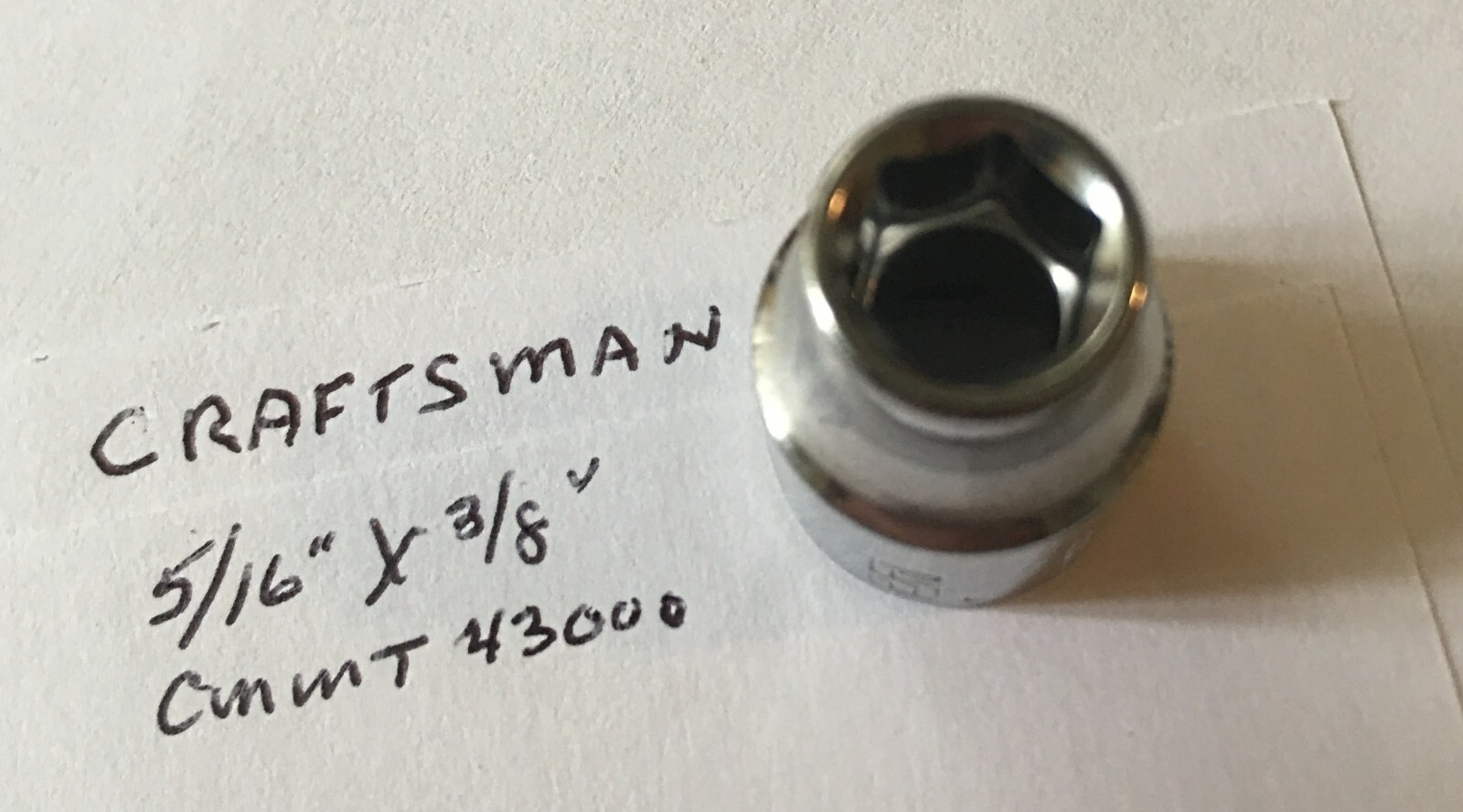 Craftsman 5/16″ x 3/8″ Dr 6 Point Standard Shallow Socket CMMT 43000